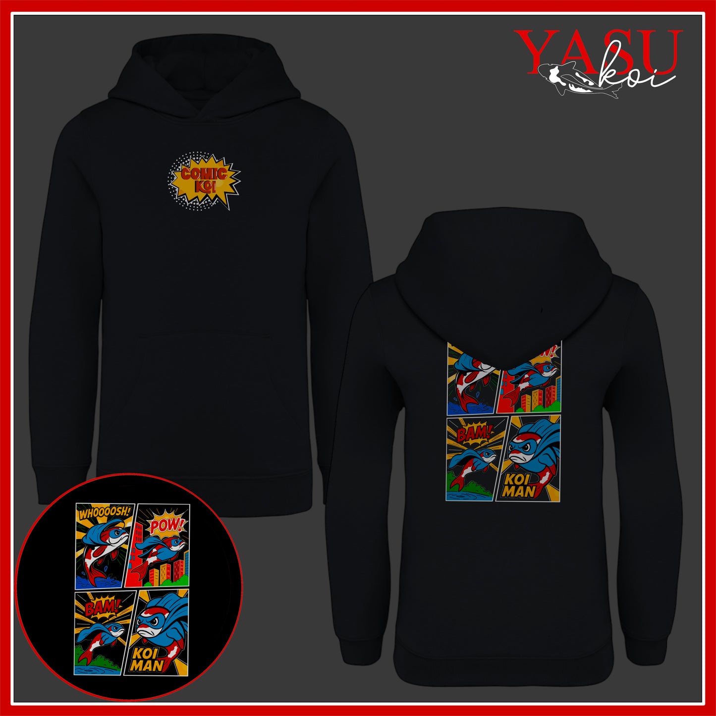 ‘Comic Koi’ Kids Organic Cotton Hoodie