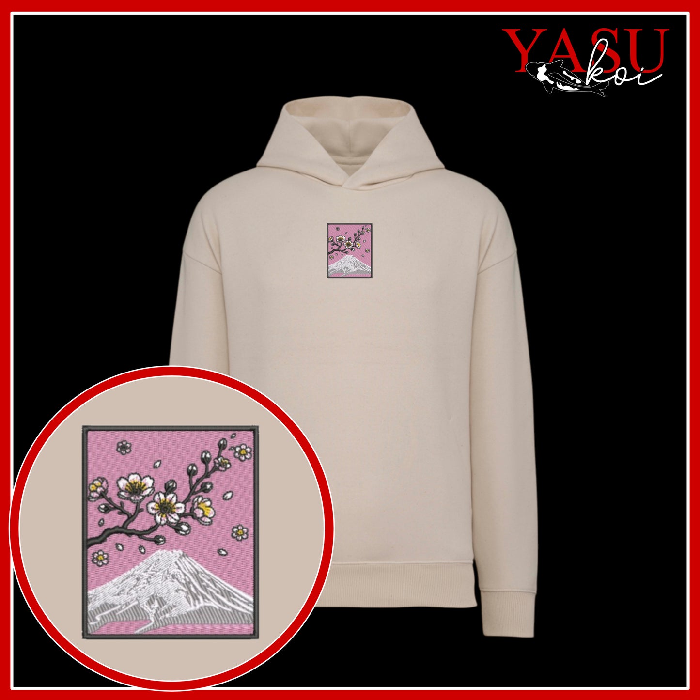 Mount Fuji's Cherry Blossom Oversized Organic Hoodie