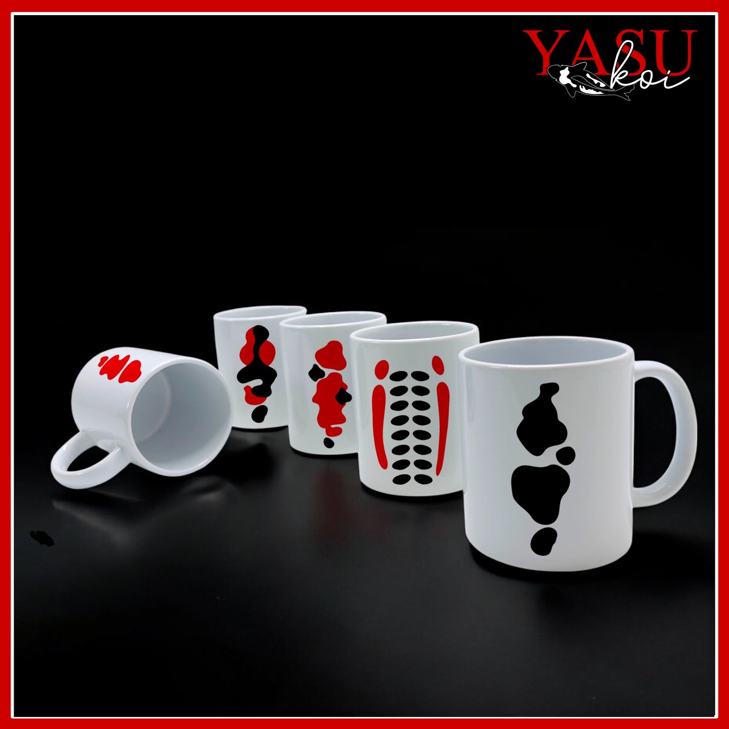 What better way to start your day than with your morning tea or coffee in a koi splash mug?!
We have Sanke, Showa, Kohaku, Shiro and Shusui all available on an 11oz white mug. All you have to do is choose which one you want!