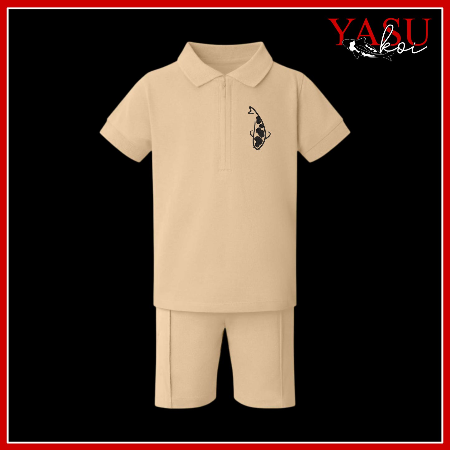 Children's Zip Neck Polo & Shorts Set