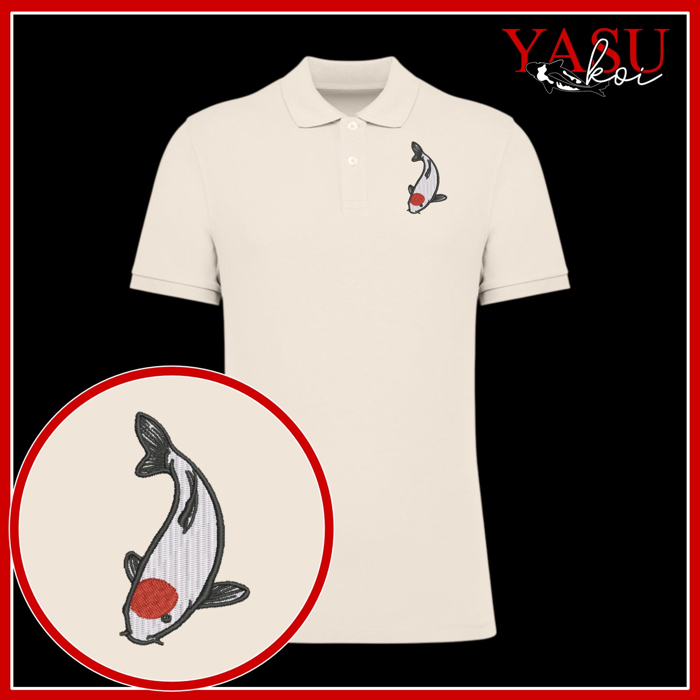 Tancho 'Koroko' Embroidered Organic Polo Shirt