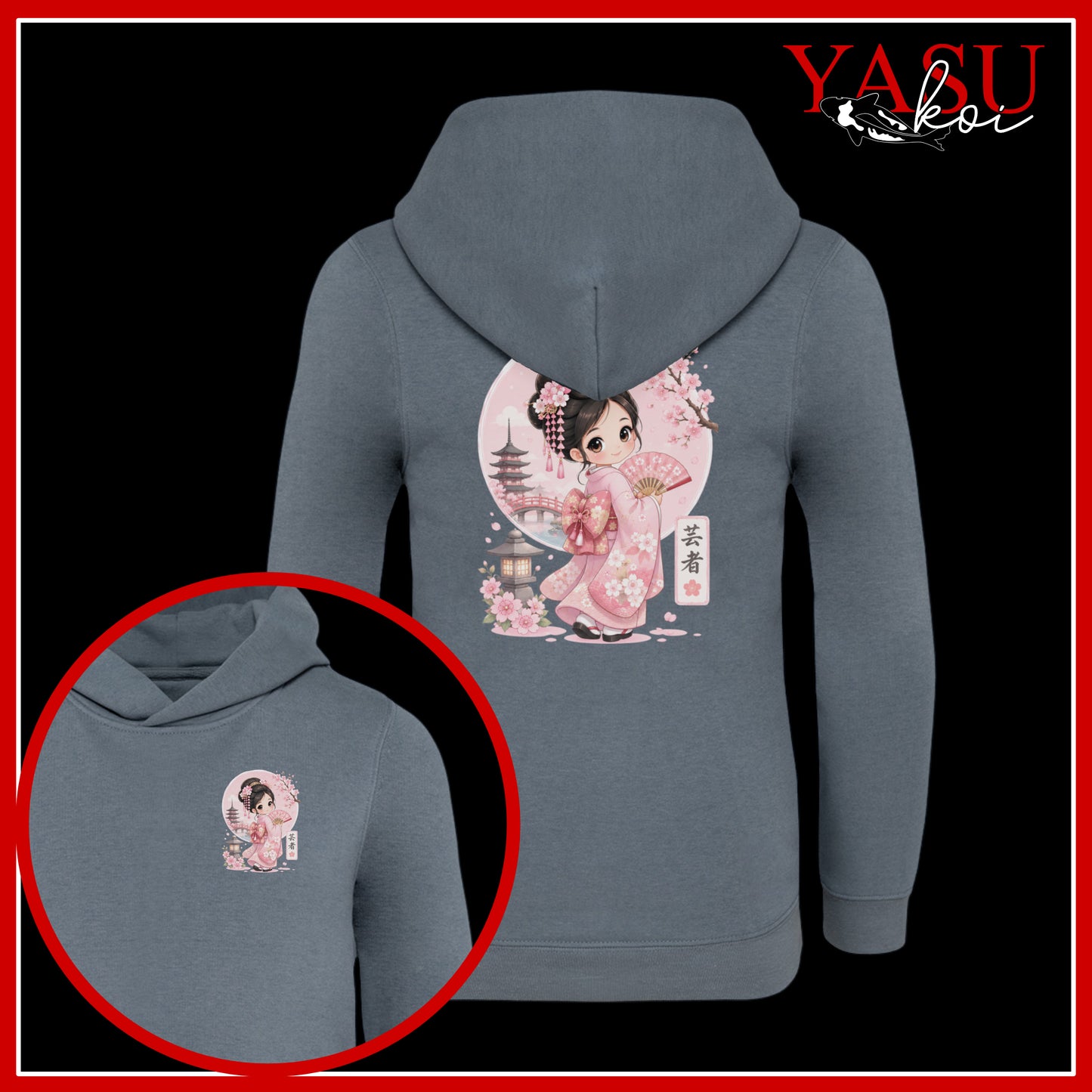 Chibi Geisha Organic Cotton Hoodie