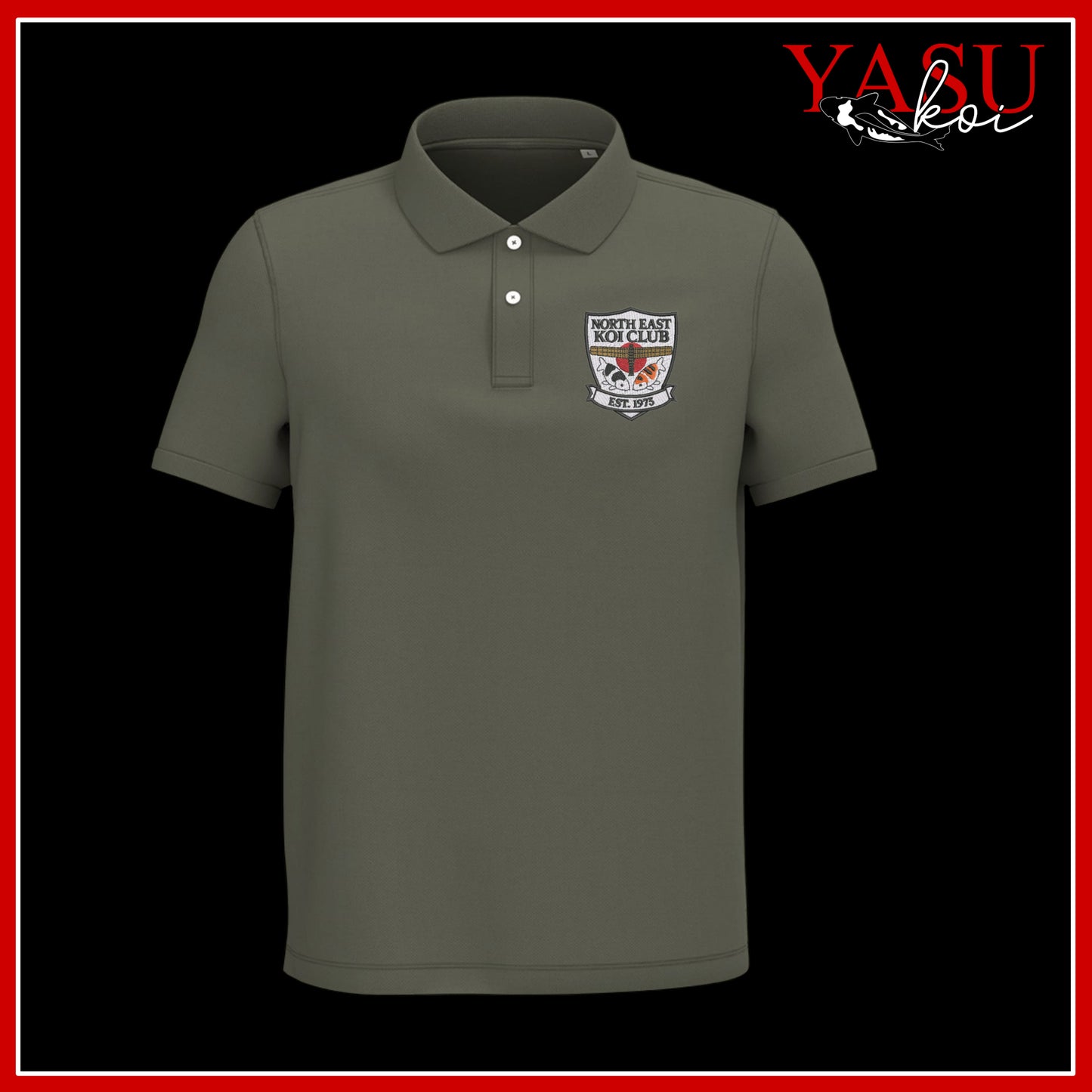 North East Koi Club Embroidered Organic Polo Shirt