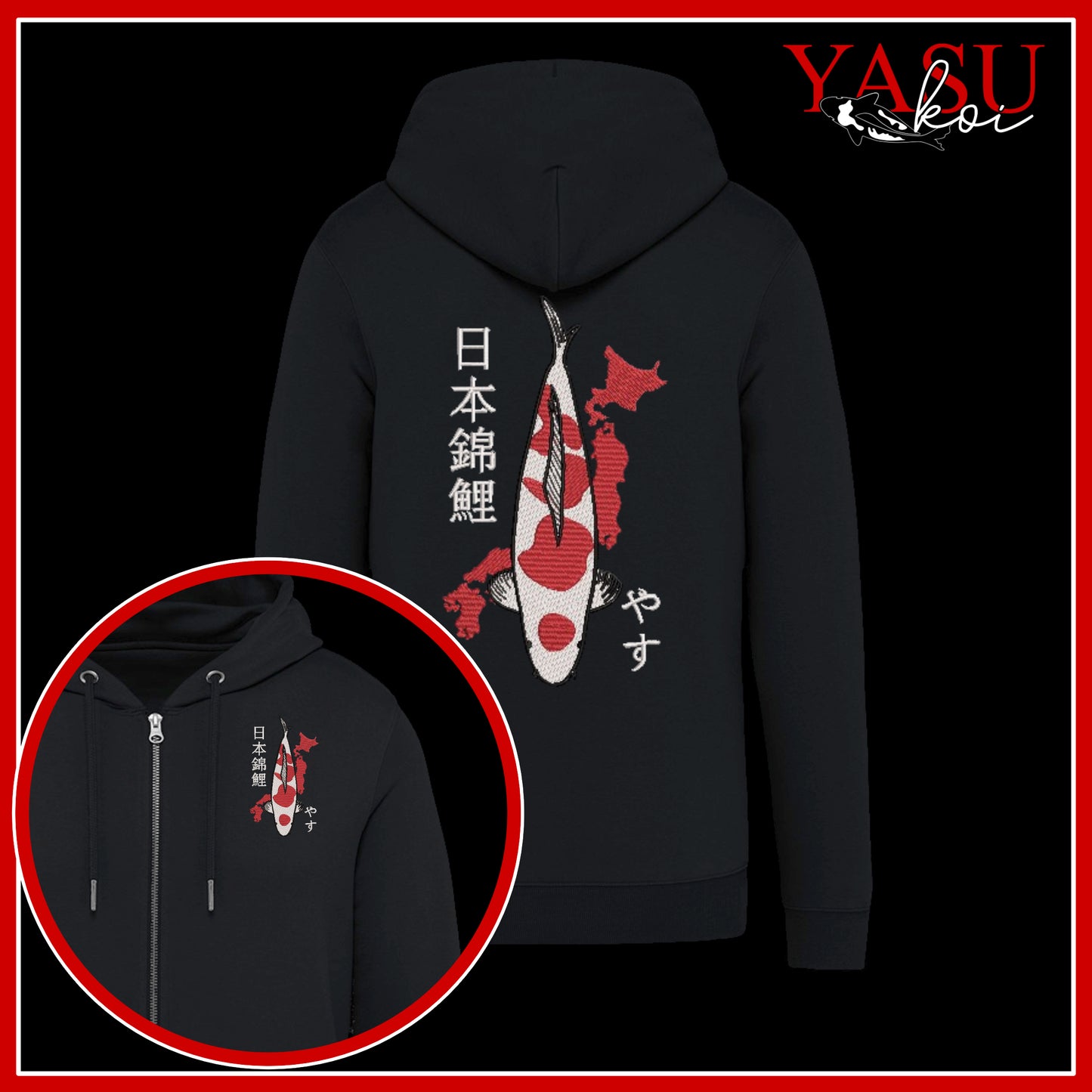 Japan's Treasure Zip Up Organic Cotton Hoodie