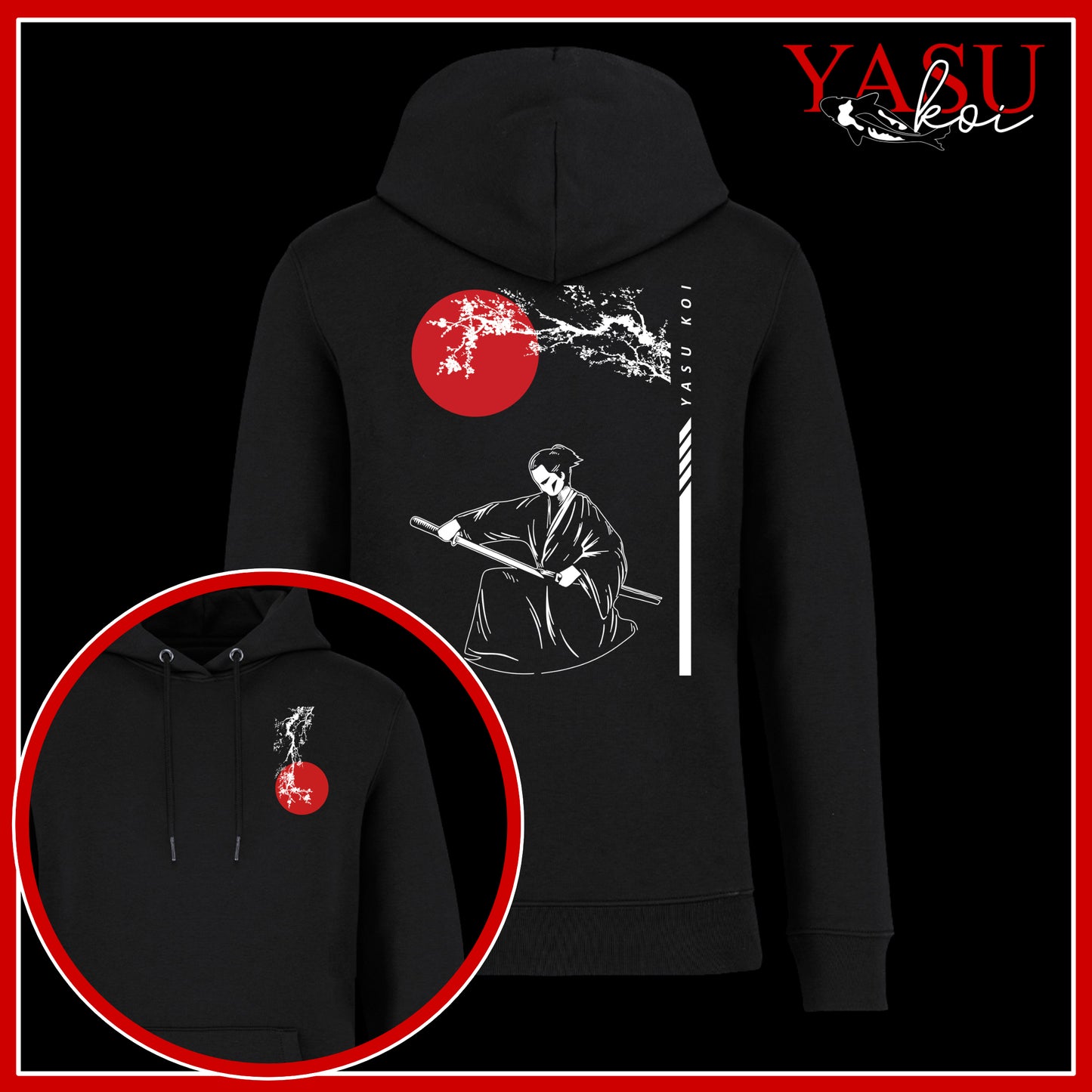 Kneeling Samurai Organic Cotton Hoodie
