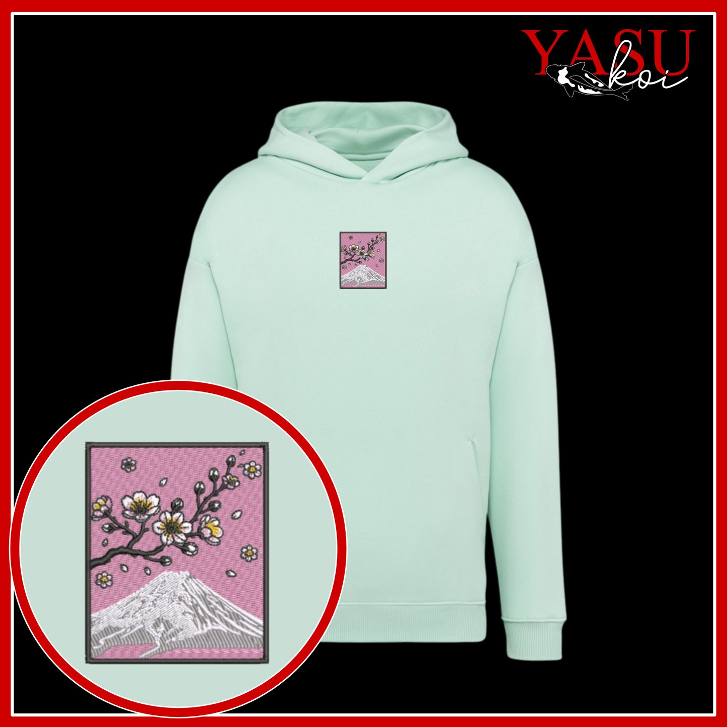 Mount Fuji's Cherry Blossom Oversized Organic Hoodie
