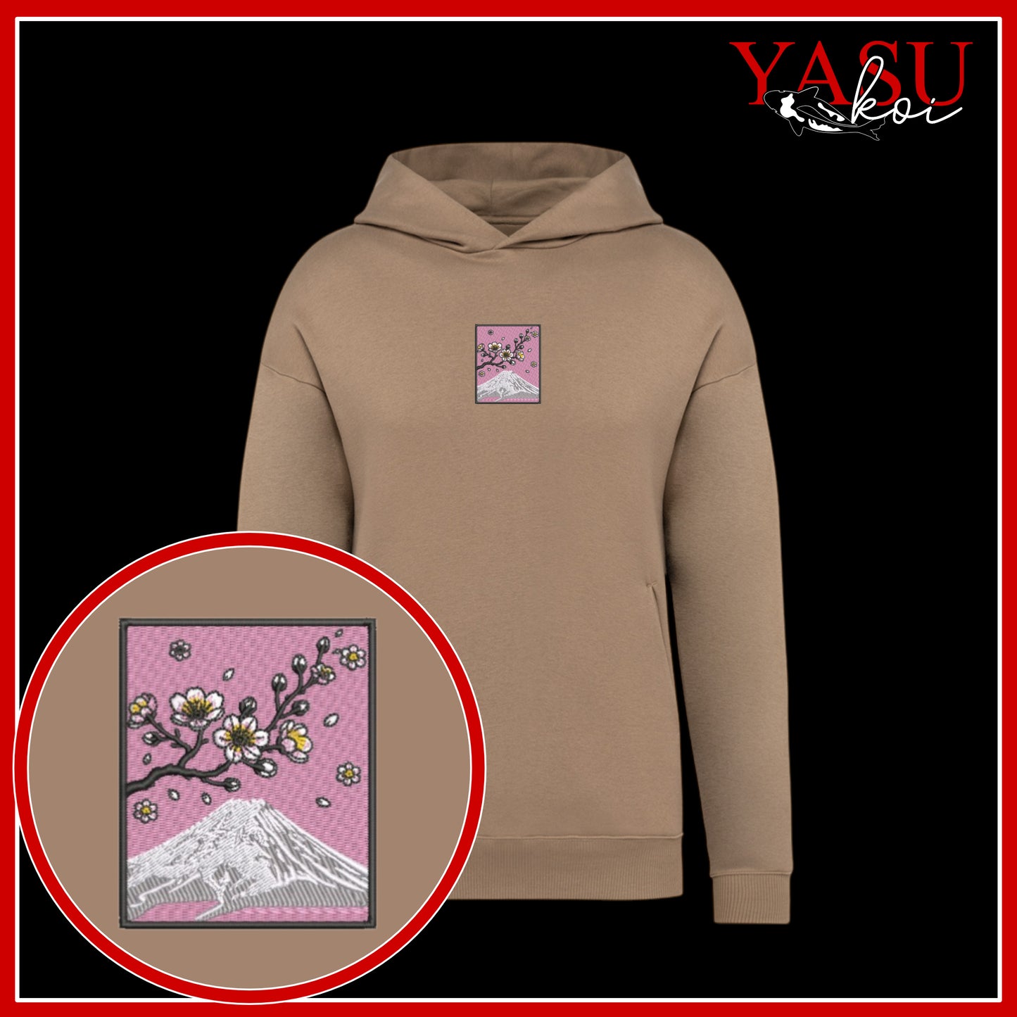 Mount Fuji's Cherry Blossom Oversized Organic Hoodie