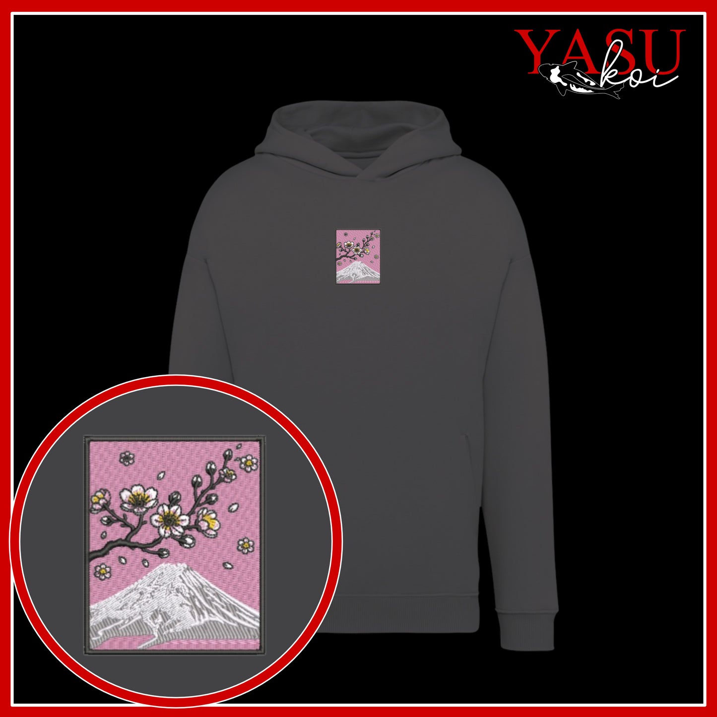 Mount Fuji's Cherry Blossom Oversized Organic Hoodie