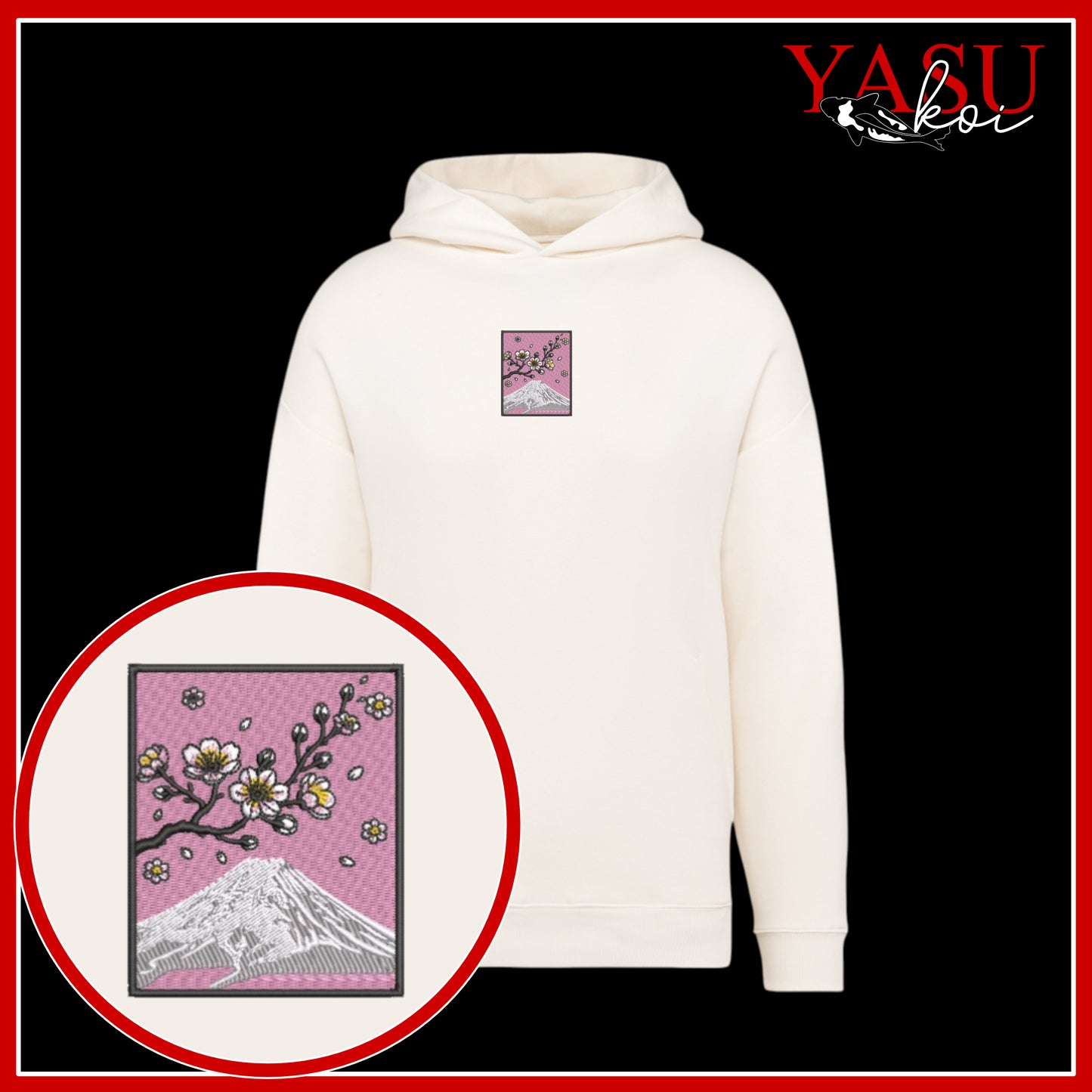 Mount Fuji's Cherry Blossom Oversized Organic Hoodie