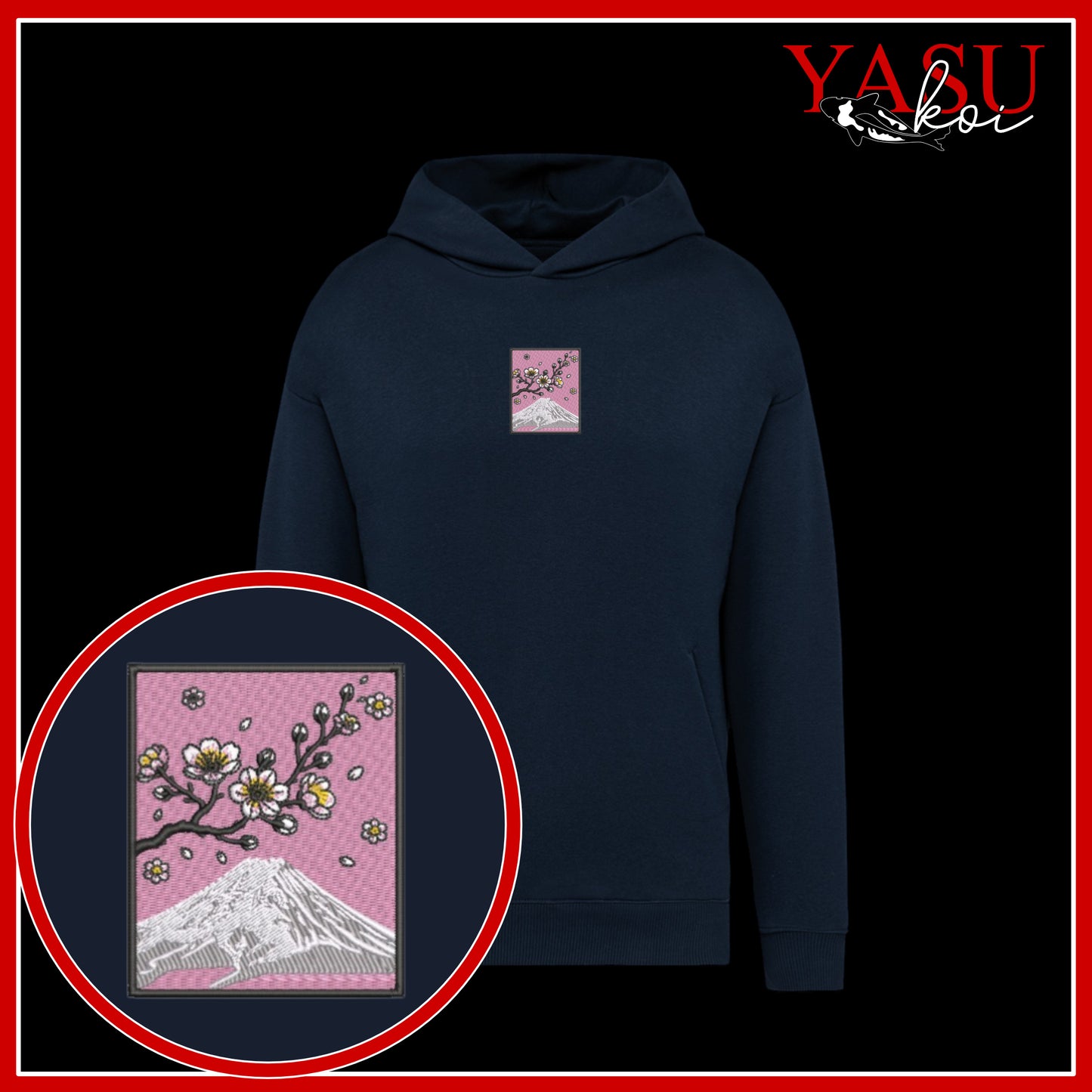Mount Fuji's Cherry Blossom Oversized Organic Hoodie