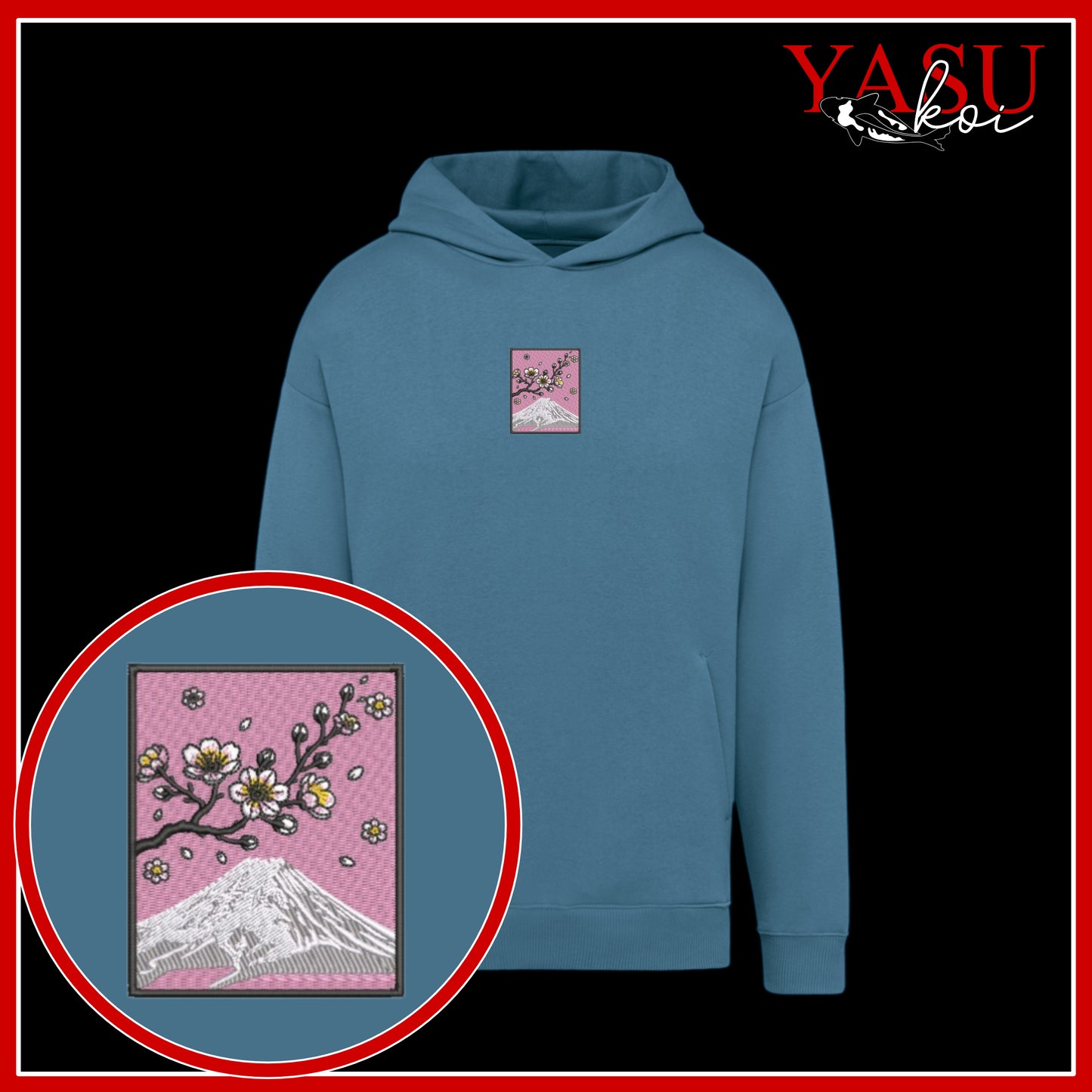 Mount Fuji's Cherry Blossom Oversized Organic Hoodie