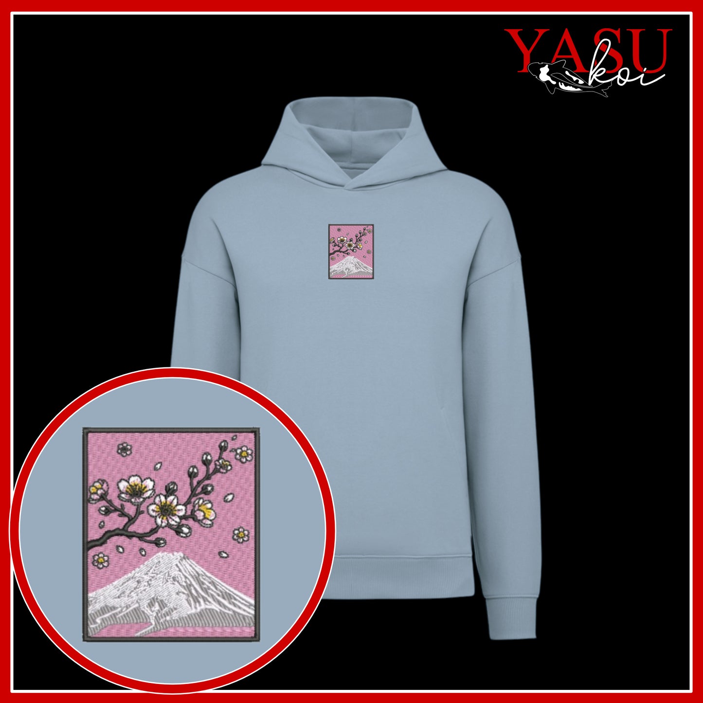 Mount Fuji's Cherry Blossom Oversized Organic Hoodie