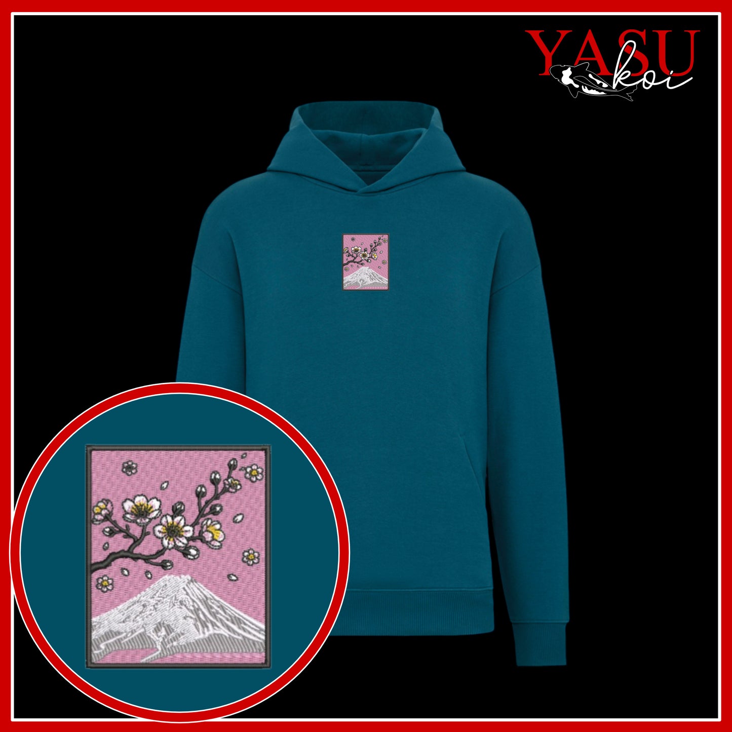 Mount Fuji's Cherry Blossom Oversized Organic Hoodie