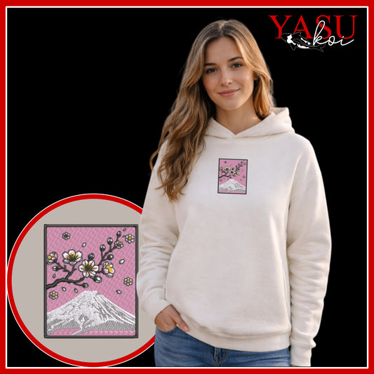 Mount Fuji's Cherry Blossom Oversized Organic Hoodie