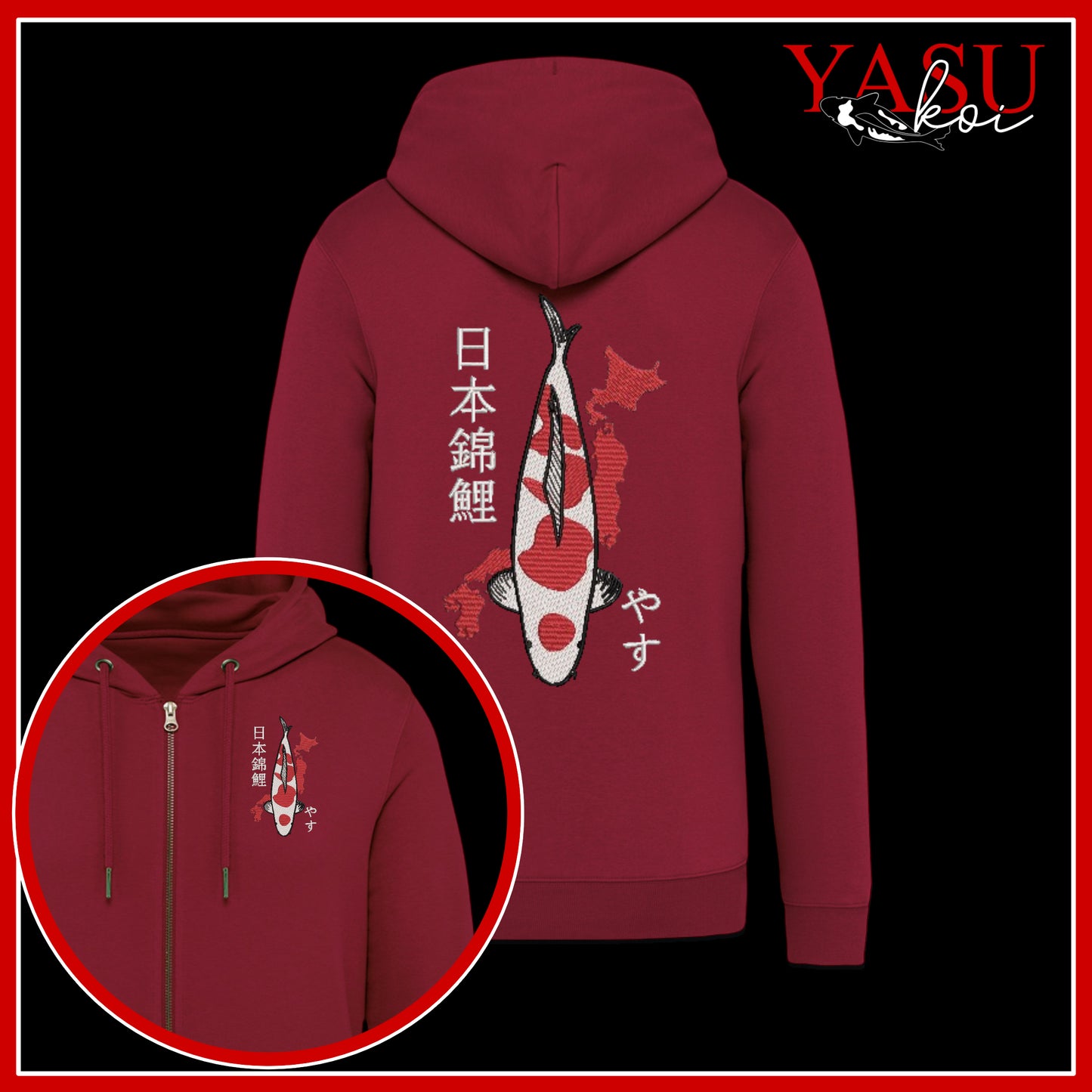 Japan's Treasure Zip Up Organic Cotton Hoodie