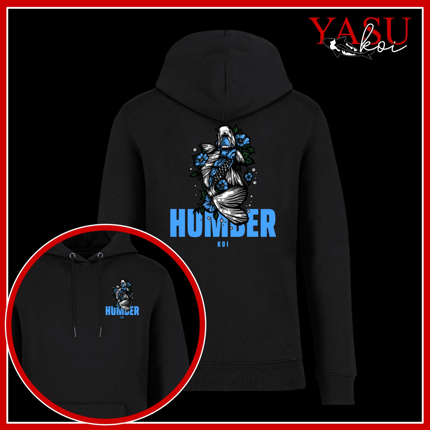 Humber Koi Organic Black Hoodie