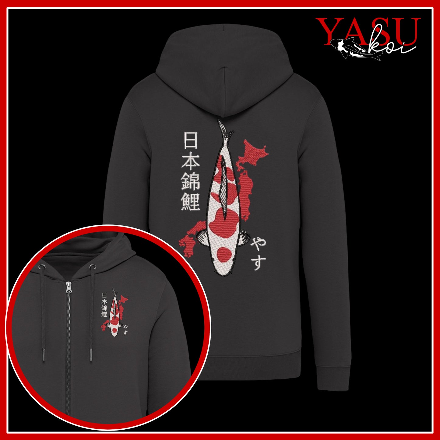 Japan's Treasure Zip Up Organic Cotton Hoodie