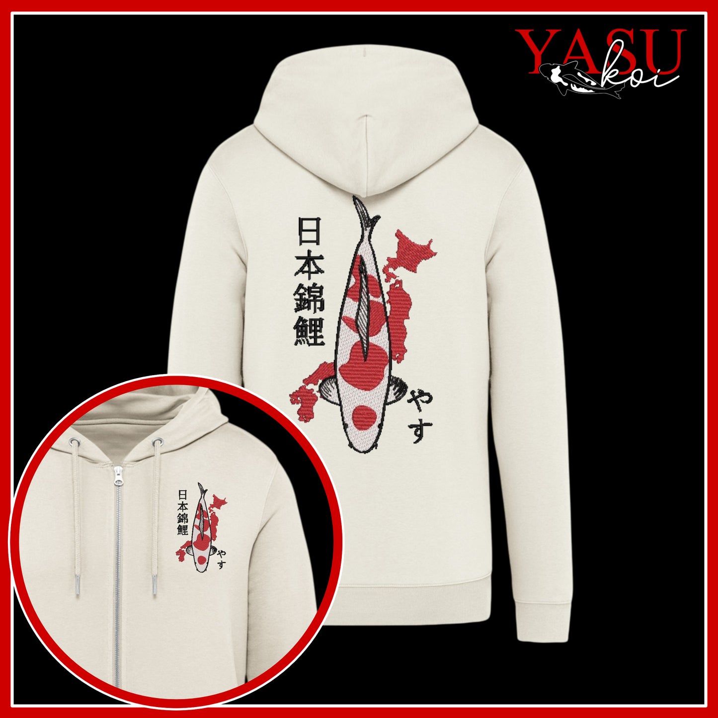 Japan's Treasure Zip Up Organic Cotton Hoodie