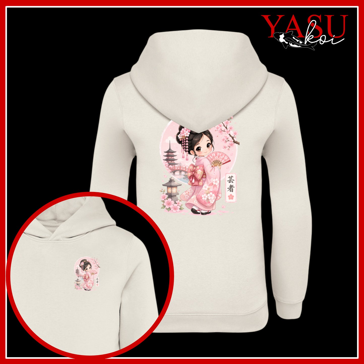 Chibi Geisha Organic Cotton Hoodie