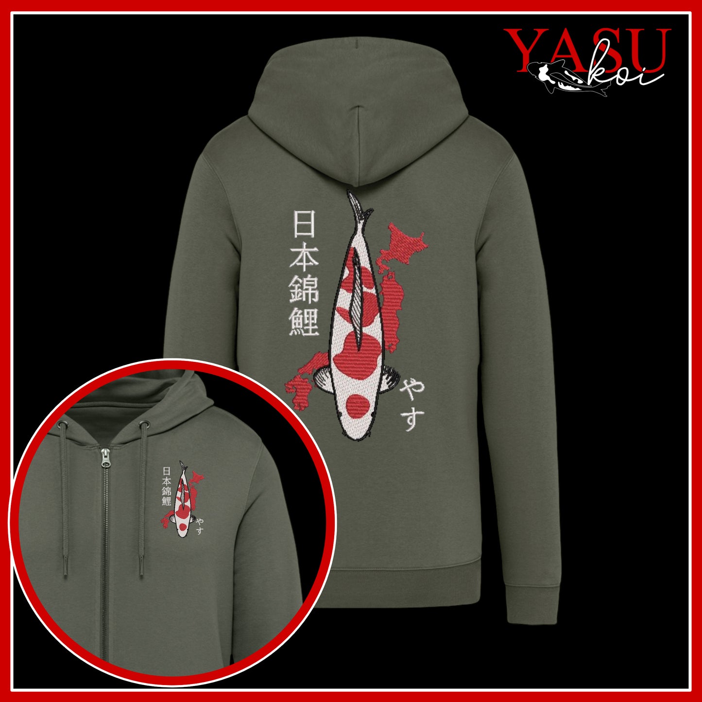 Japan's Treasure Zip Up Organic Cotton Hoodie