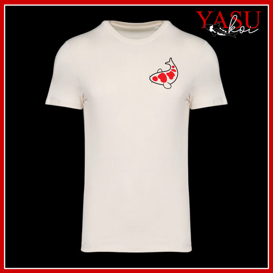 Get cosy in our organic combed cotton t-shirt adorned with a kawaii style Kohaku Koi print! Perfect for any koi lover, this tee comes in 5 different colours and various sizes to suit your style.

Embrace your koi pond love with this unique and adorable top!