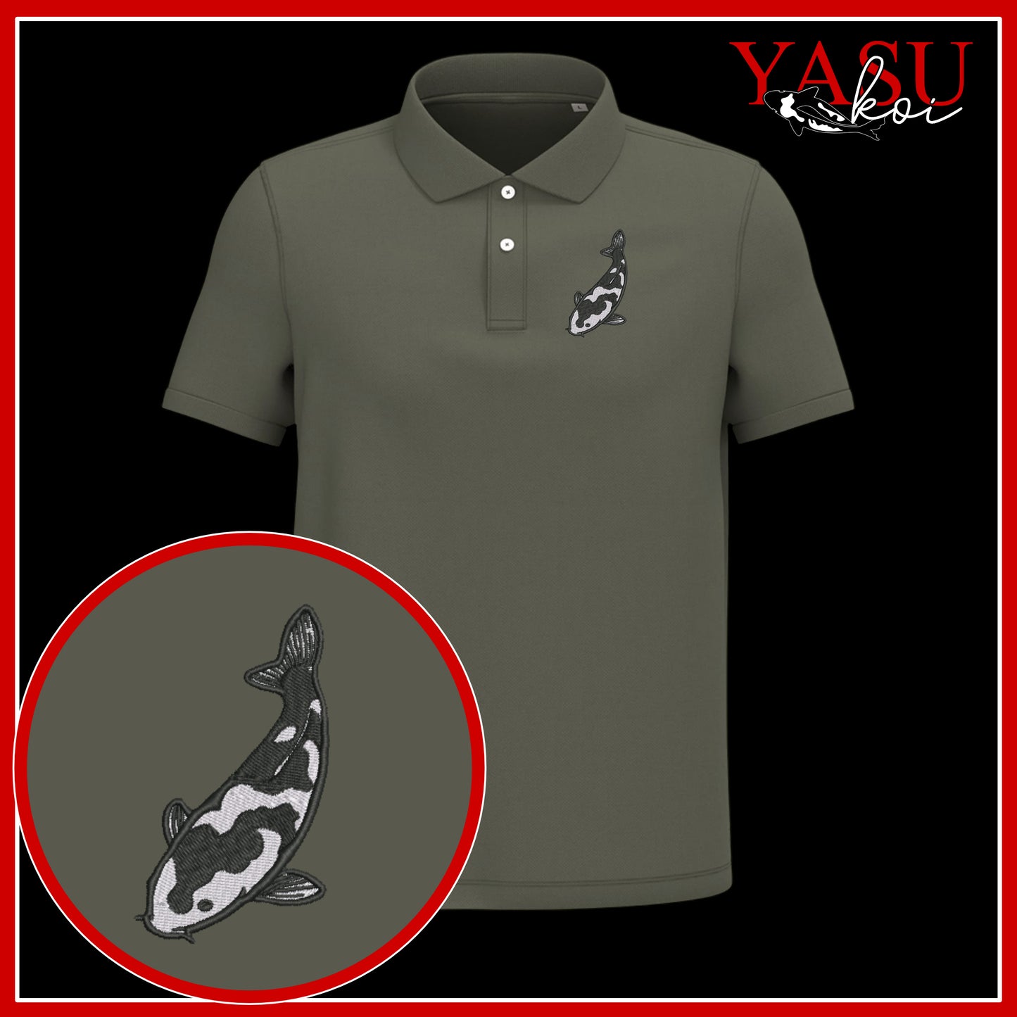 'Koroko' Embroidered Organic Polo Shirt