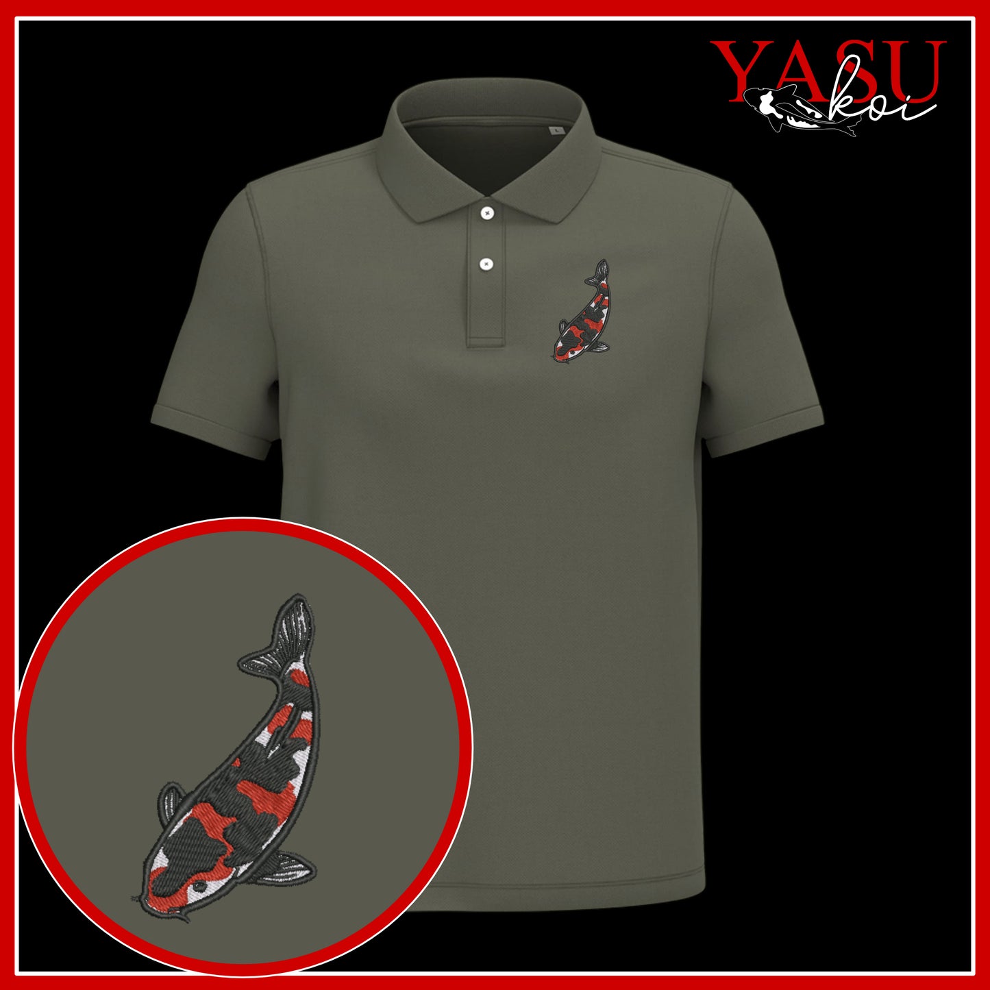 'Koroko' Embroidered Organic Polo Shirt