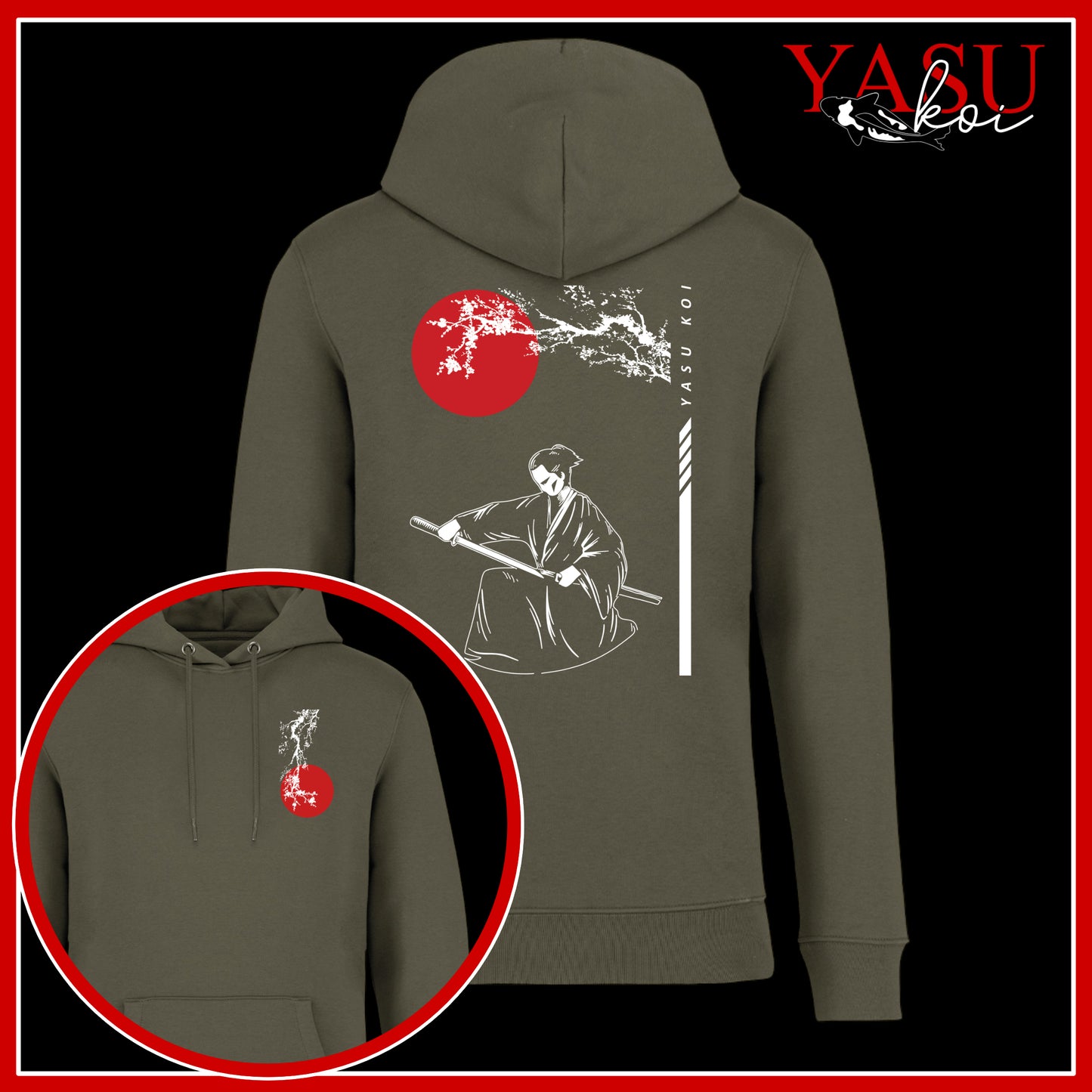 Kneeling Samurai Organic Cotton Hoodie
