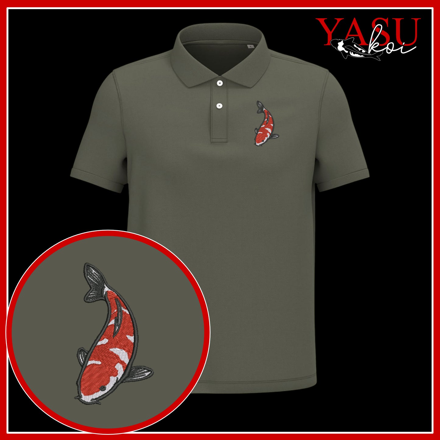 'Koroko' Embroidered Organic Polo Shirt