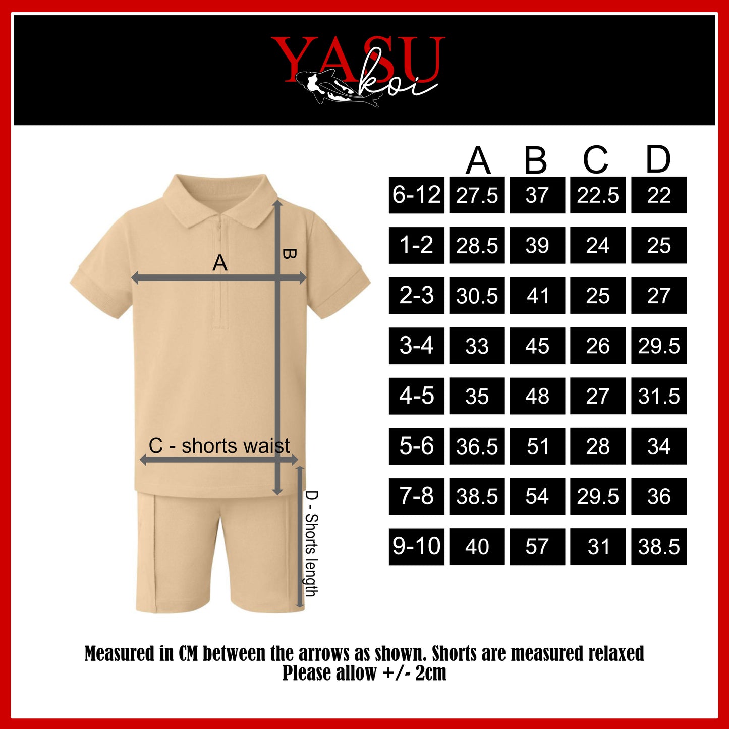 Children's Zip Neck Polo & Shorts Set