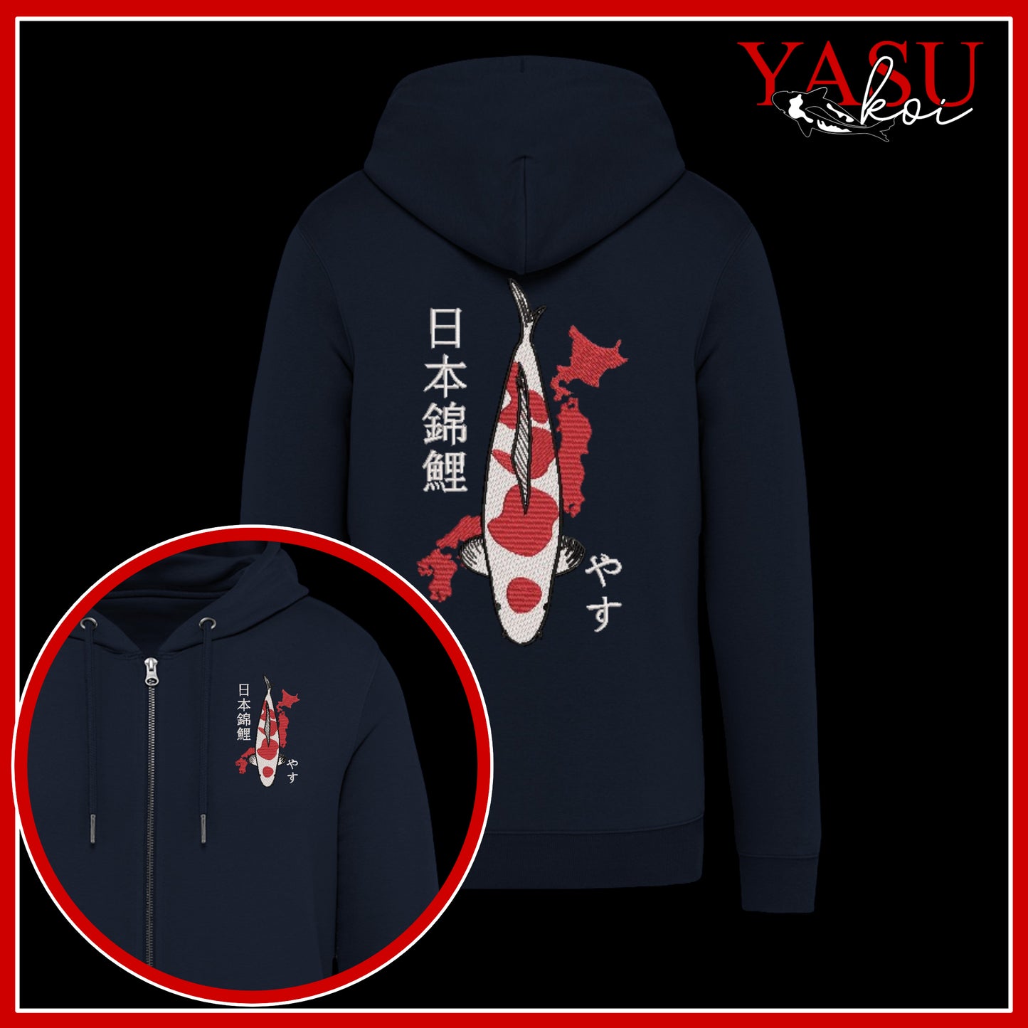 Japan's Treasure Zip Up Organic Cotton Hoodie