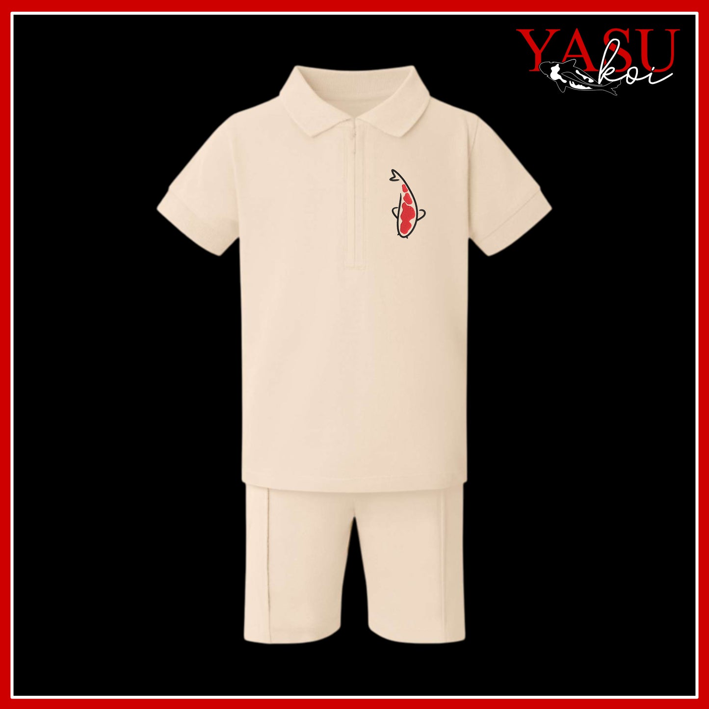 Children's Zip Neck Polo & Shorts Set