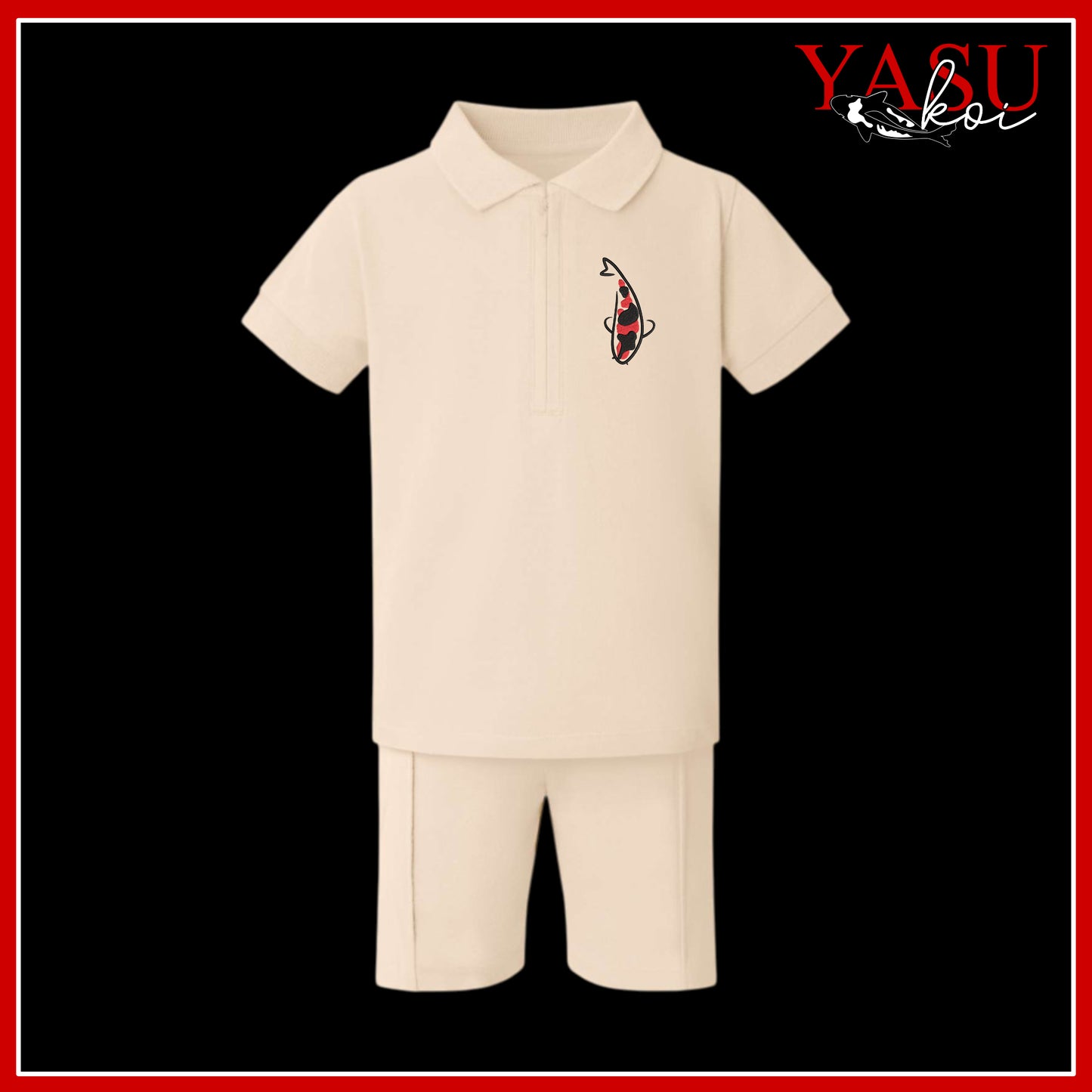 Children's Zip Neck Polo & Shorts Set