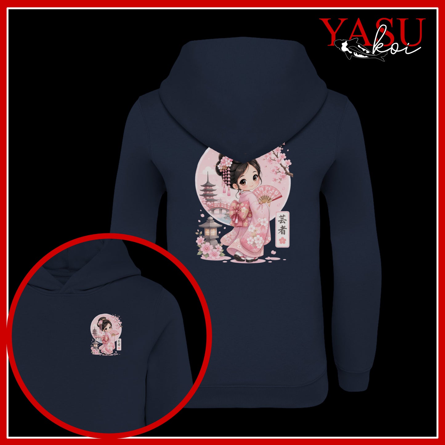 Chibi Geisha Organic Cotton Hoodie