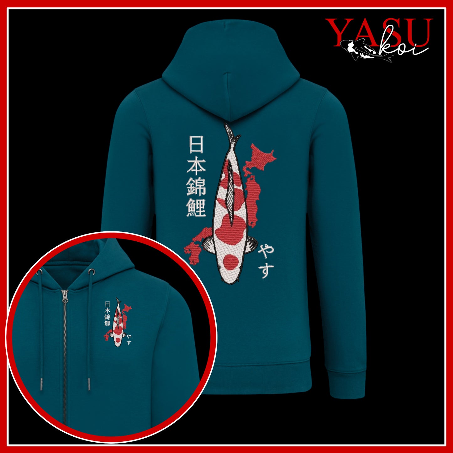 Japan's Treasure Zip Up Organic Cotton Hoodie