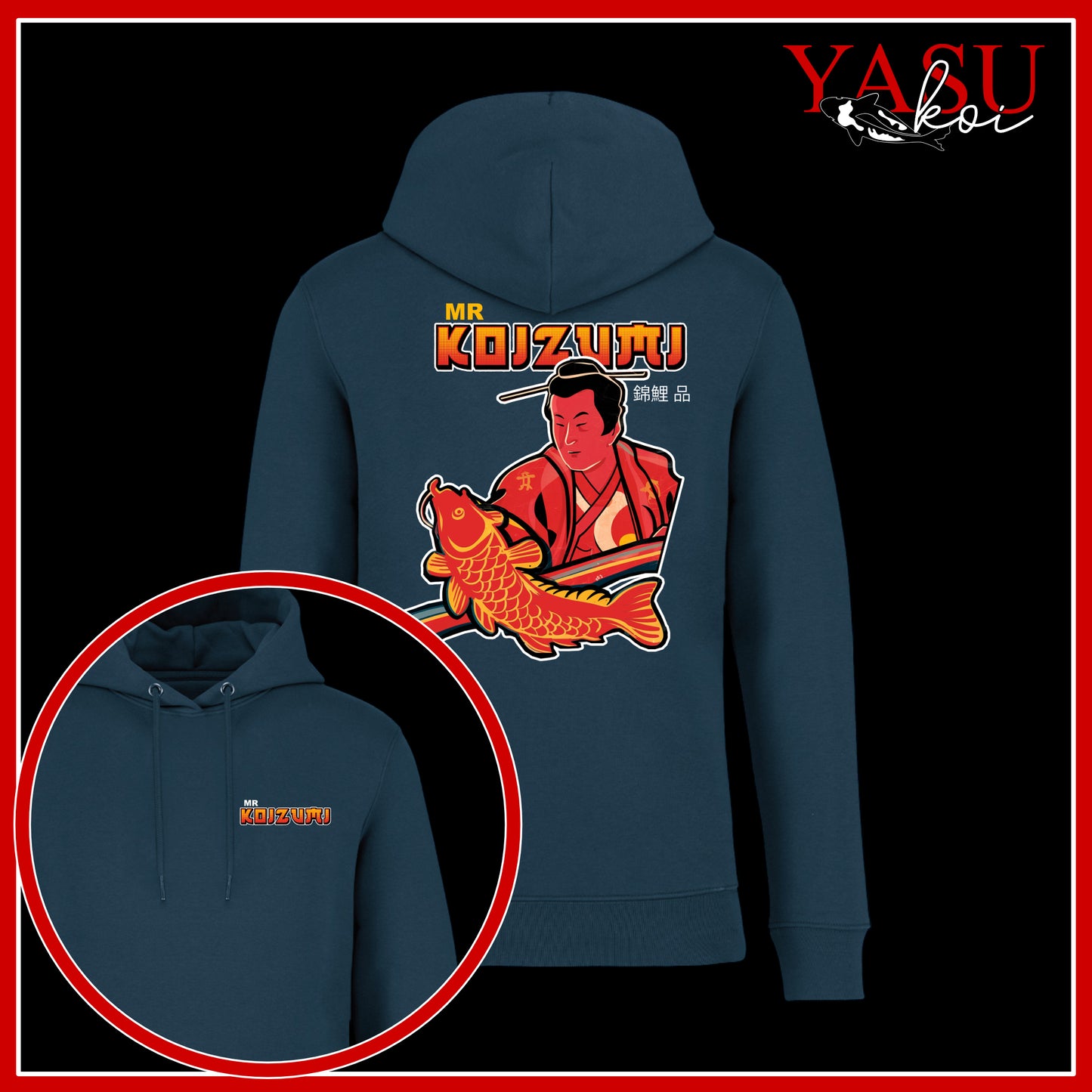 Mr Koizumi Organic Peacock Blue Hoodie