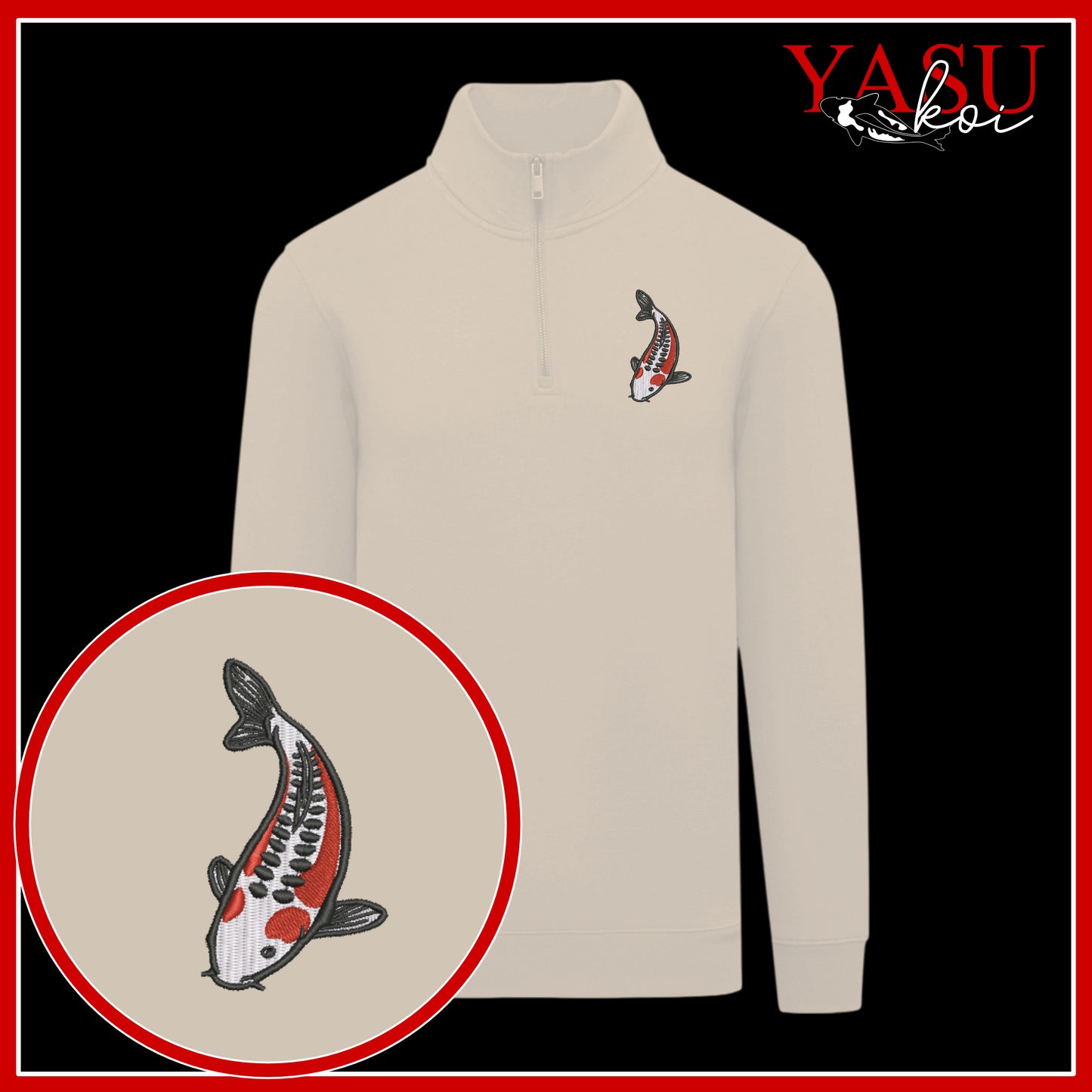 The Koroko Koi Quarter Zip Sweater