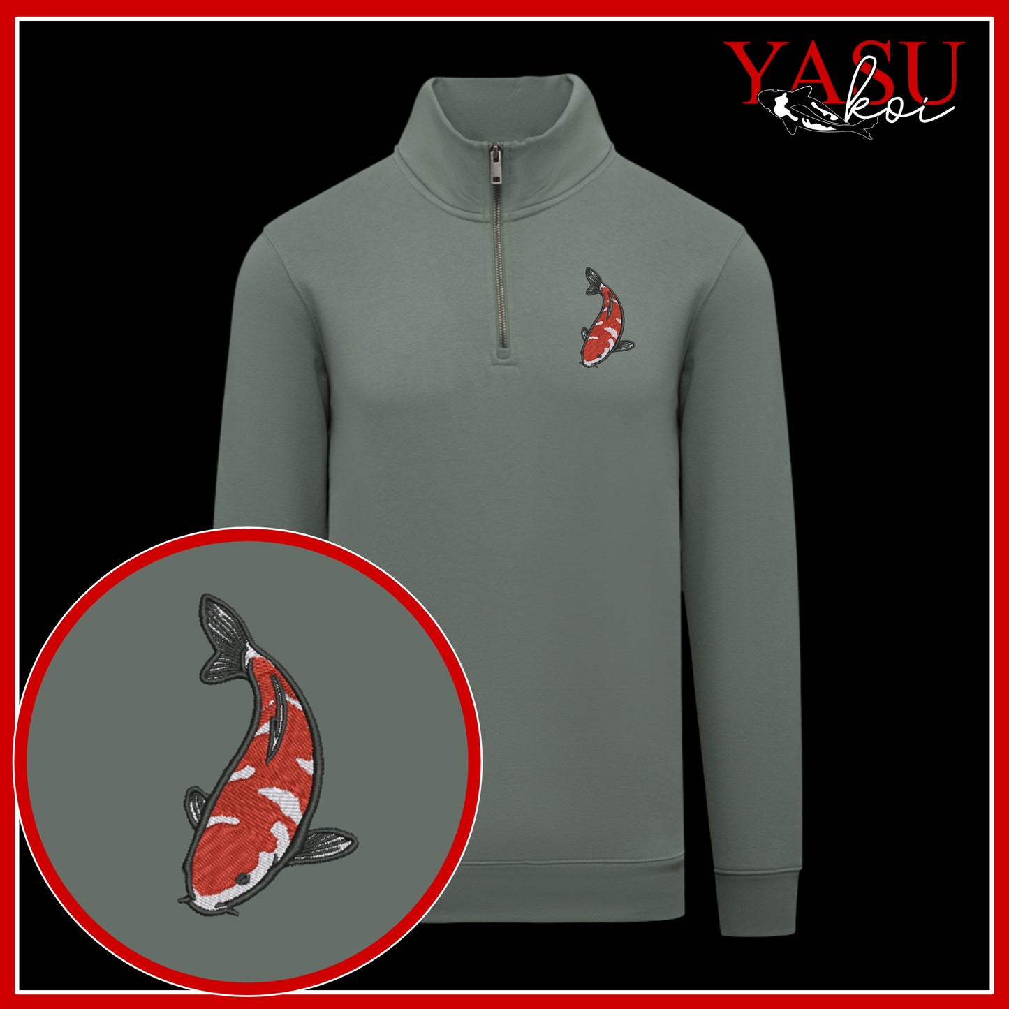 The Koroko Koi Quarter Zip Sweater