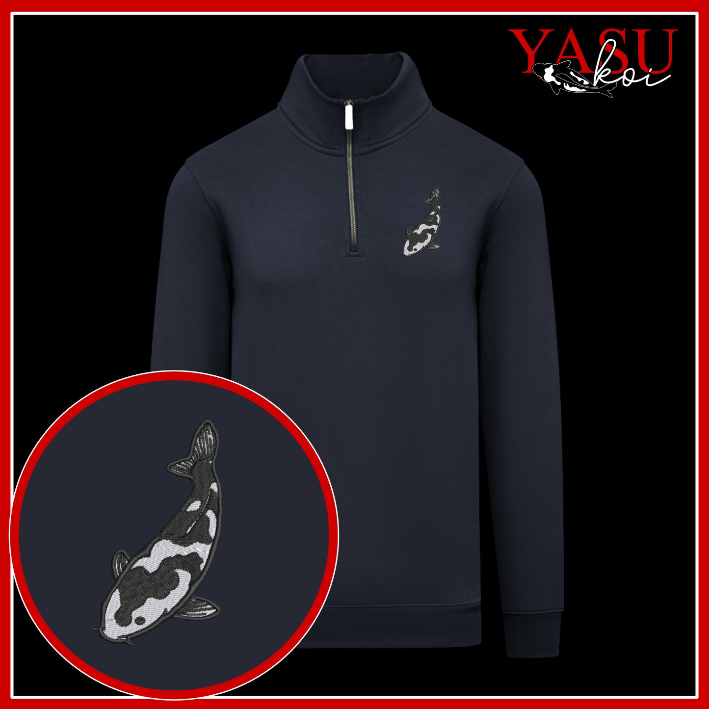 The Koroko Koi Quarter Zip Sweater