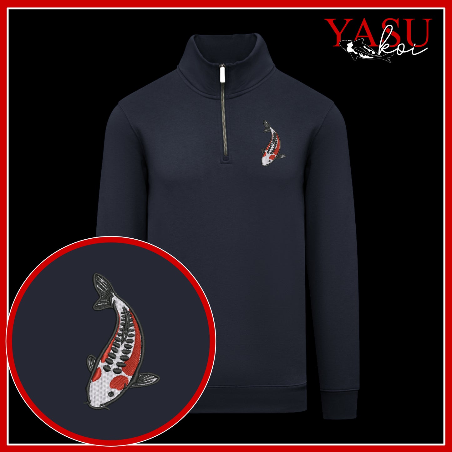 The Koroko Koi Quarter Zip Sweater