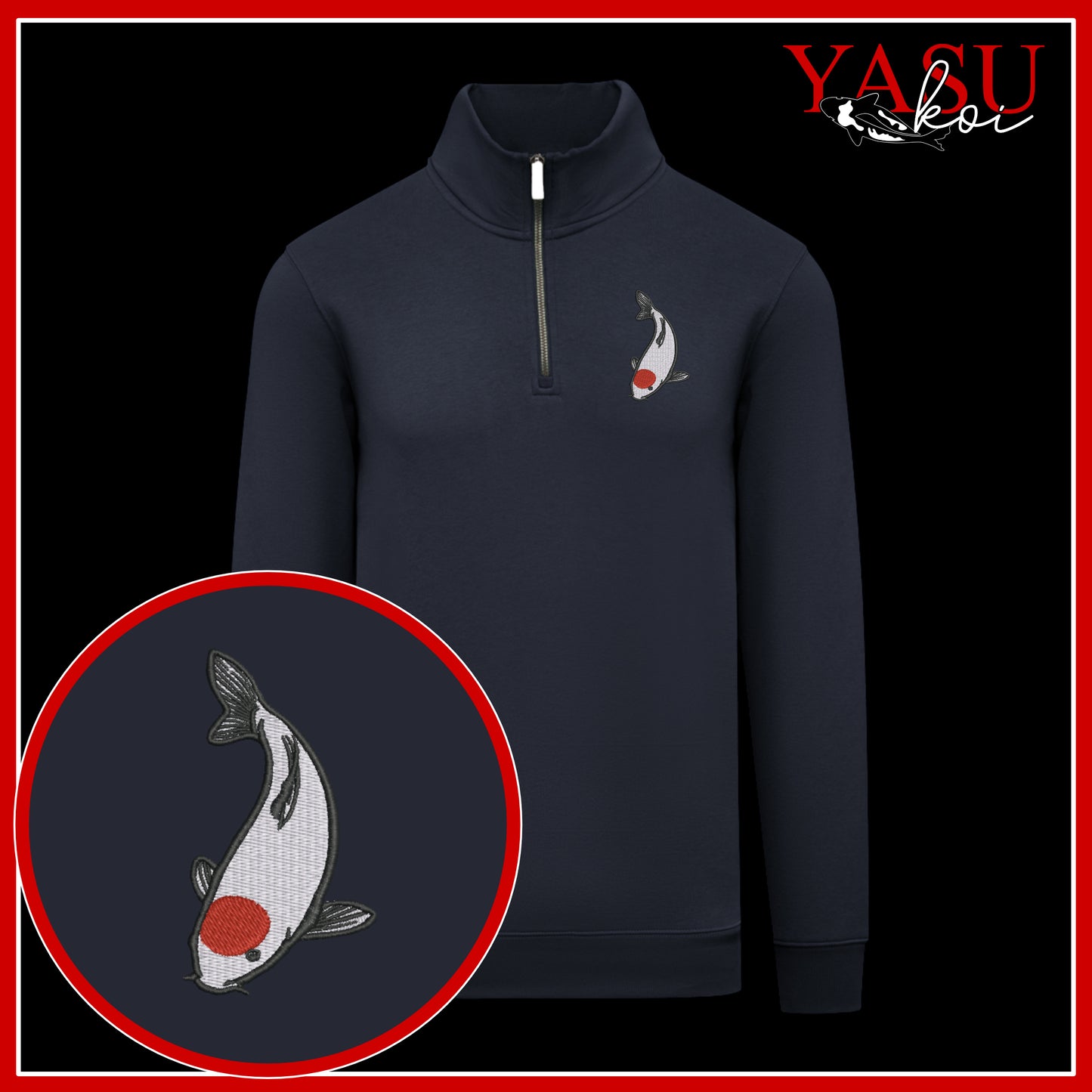 The Koroko Koi Quarter Zip Sweater