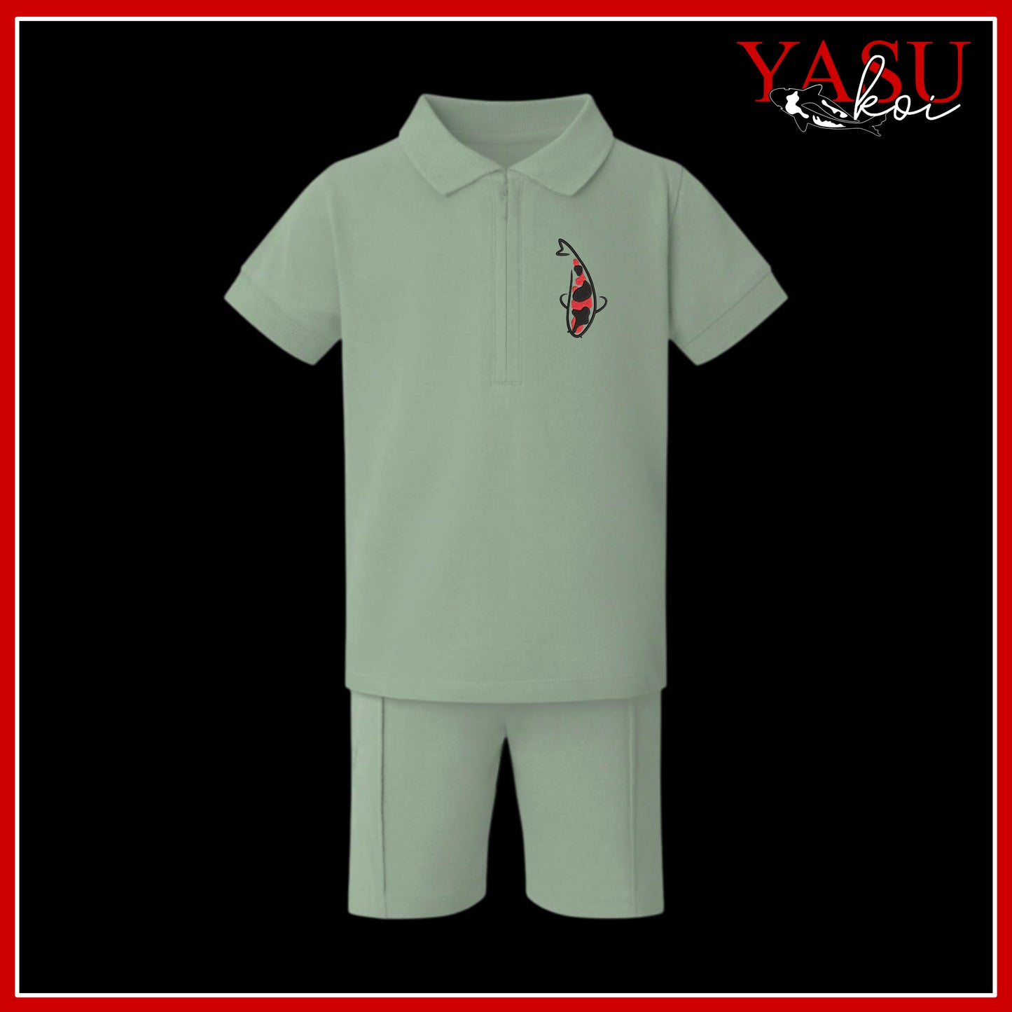 Children's Zip Neck Polo & Shorts Set