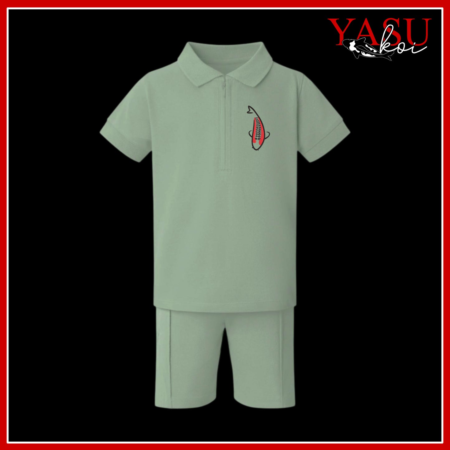 Children's Zip Neck Polo & Shorts Set
