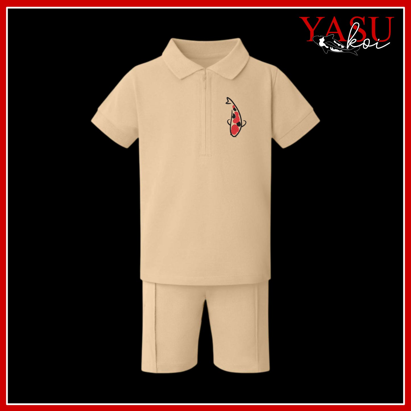 Children's Zip Neck Polo & Shorts Set