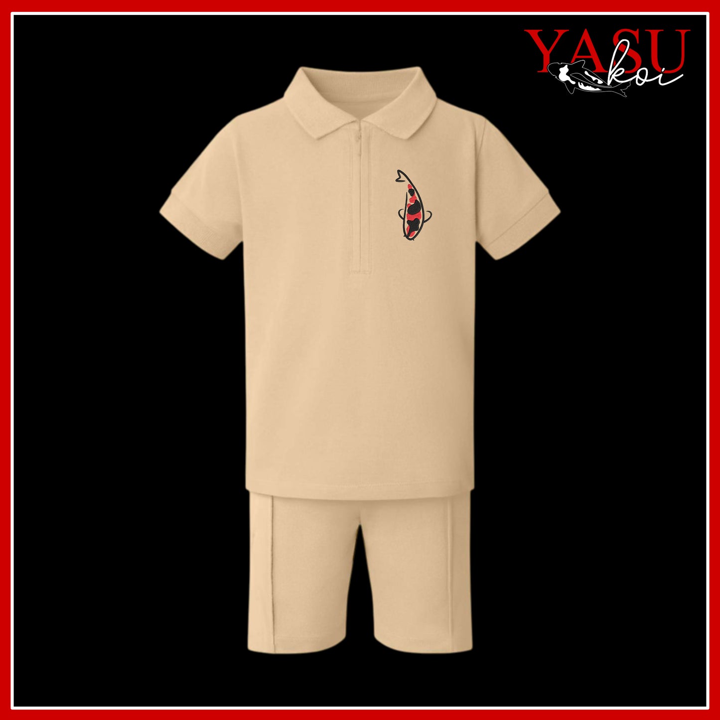 Children's Zip Neck Polo & Shorts Set