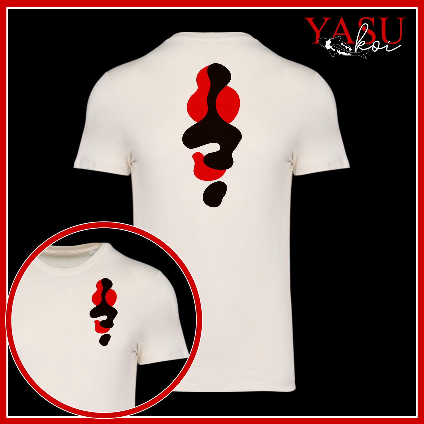Elevate your everyday style with our organic combed cotton t-shirt, artfully printed with the vibrant colours of a Showa Koi fish.

Choose from a variety of sizes and colours to find the perfect tee that suits your unique taste and personality.

Upgrade your wardrobe with this eye-catching piece today!