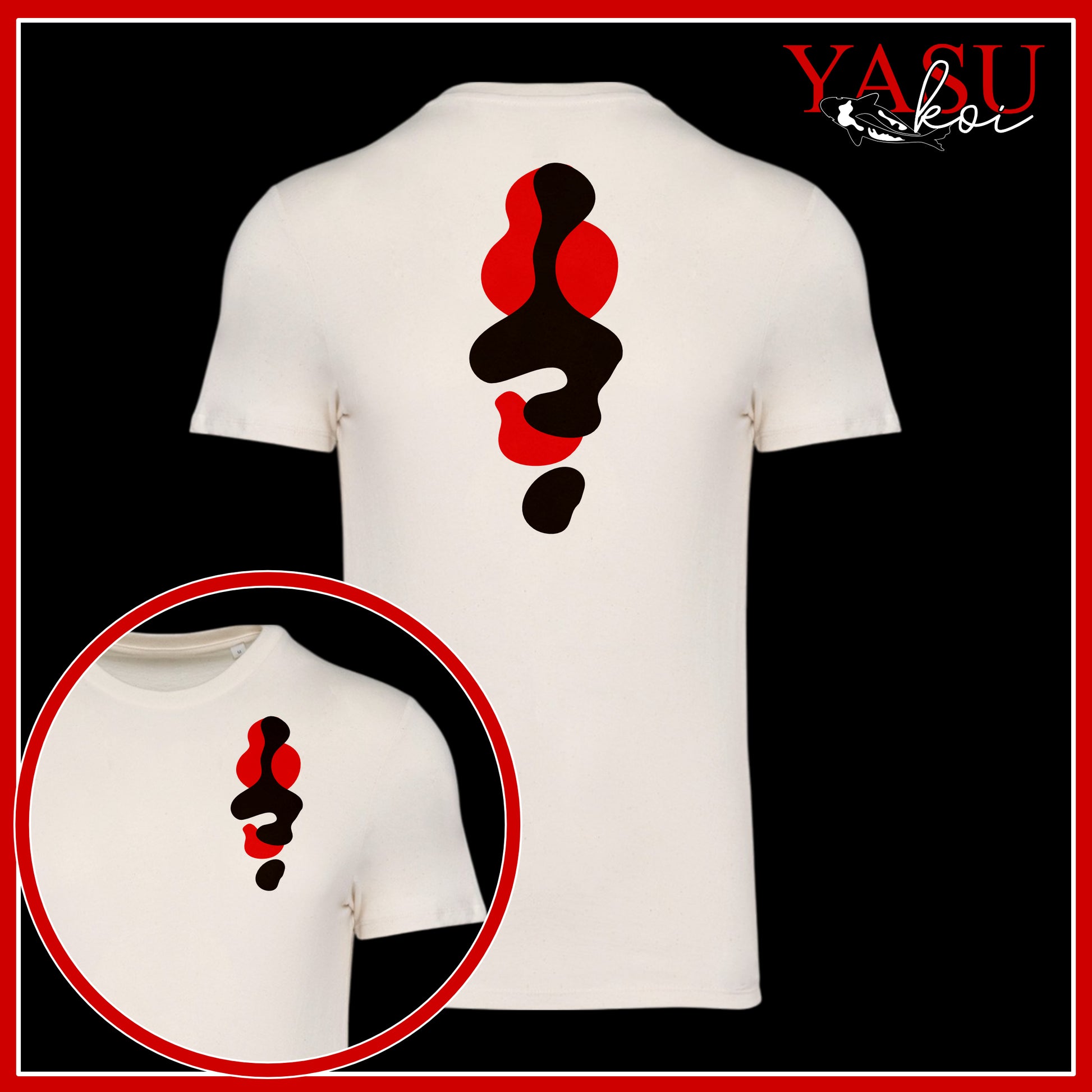 Elevate your everyday style with our organic combed cotton t-shirt, artfully printed with the vibrant colours of a Showa Koi fish.

Choose from a variety of sizes and colours to find the perfect tee that suits your unique taste and personality.

Upgrade your wardrobe with this eye-catching piece today!