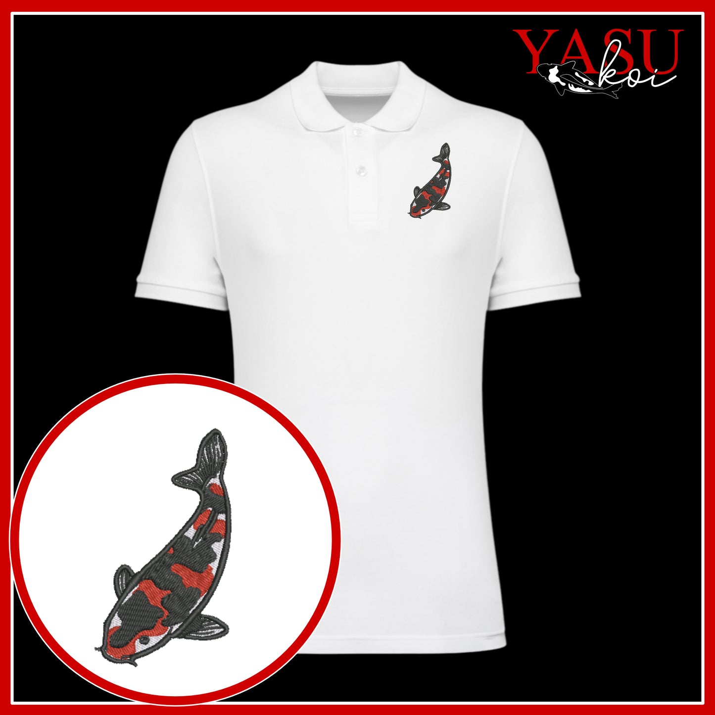 Showa 'Koroko' Embroidered Organic Polo Shirt