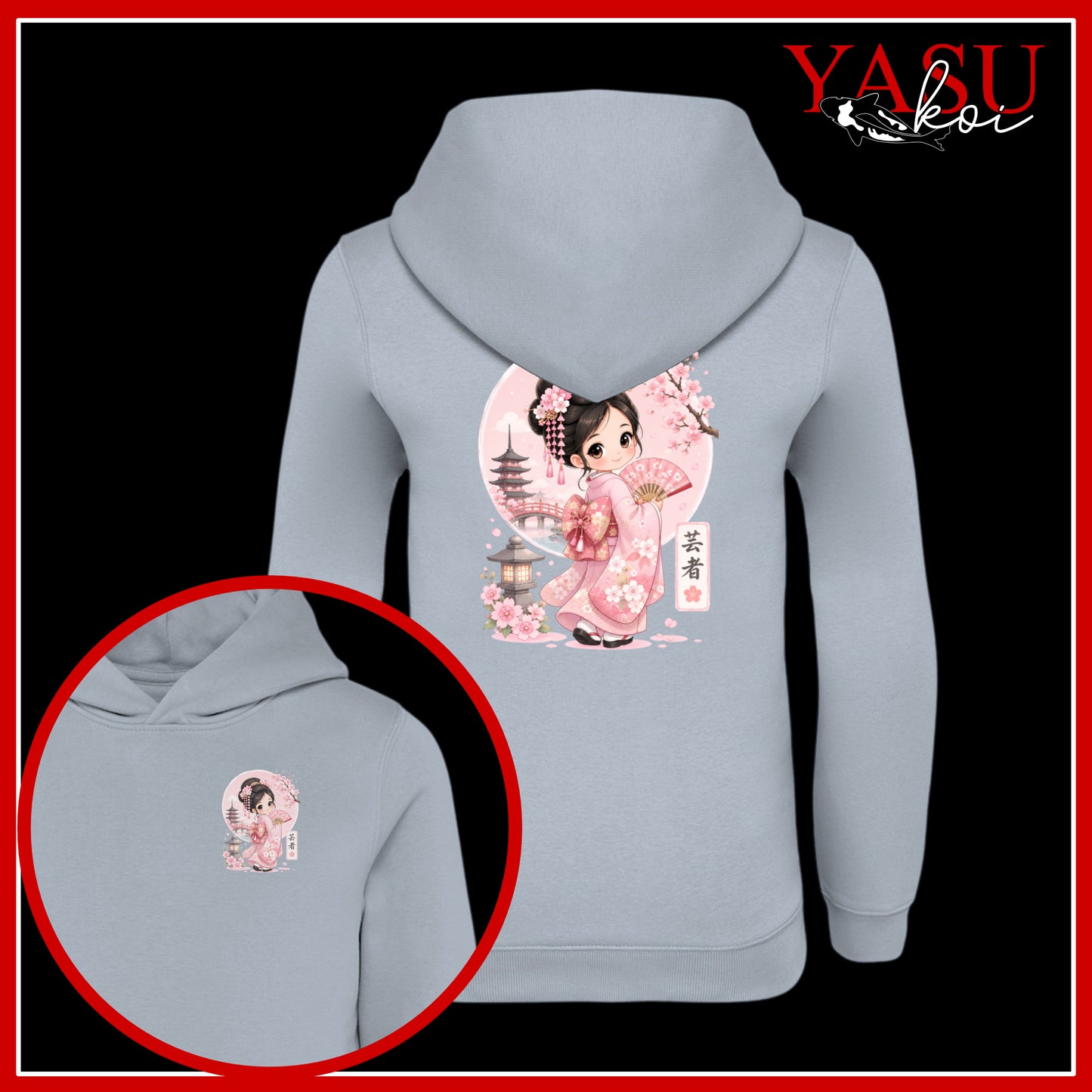 Chibi Geisha Organic Cotton Hoodie