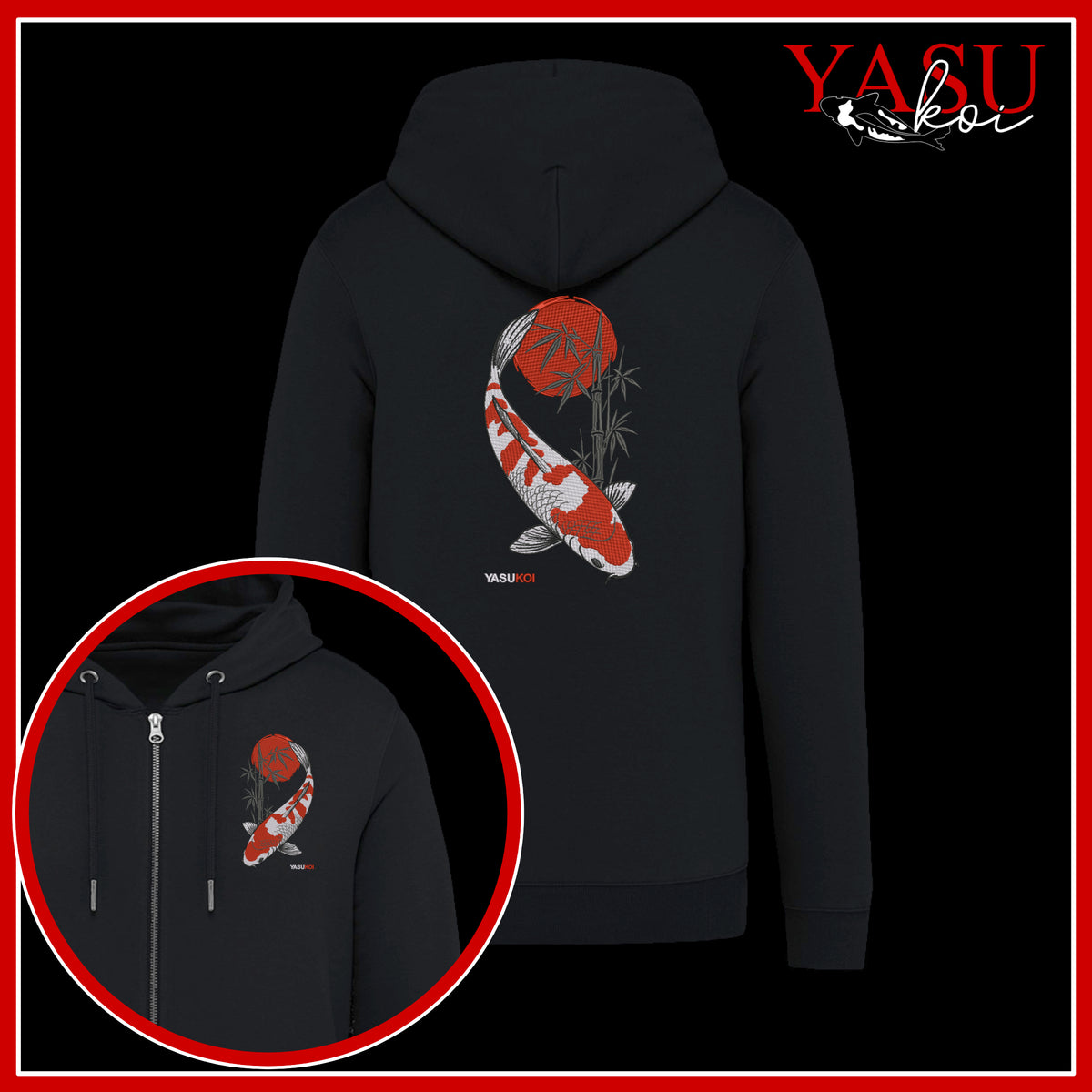 Kohaku Spirit Zip Up Organic Cotton Hoodie